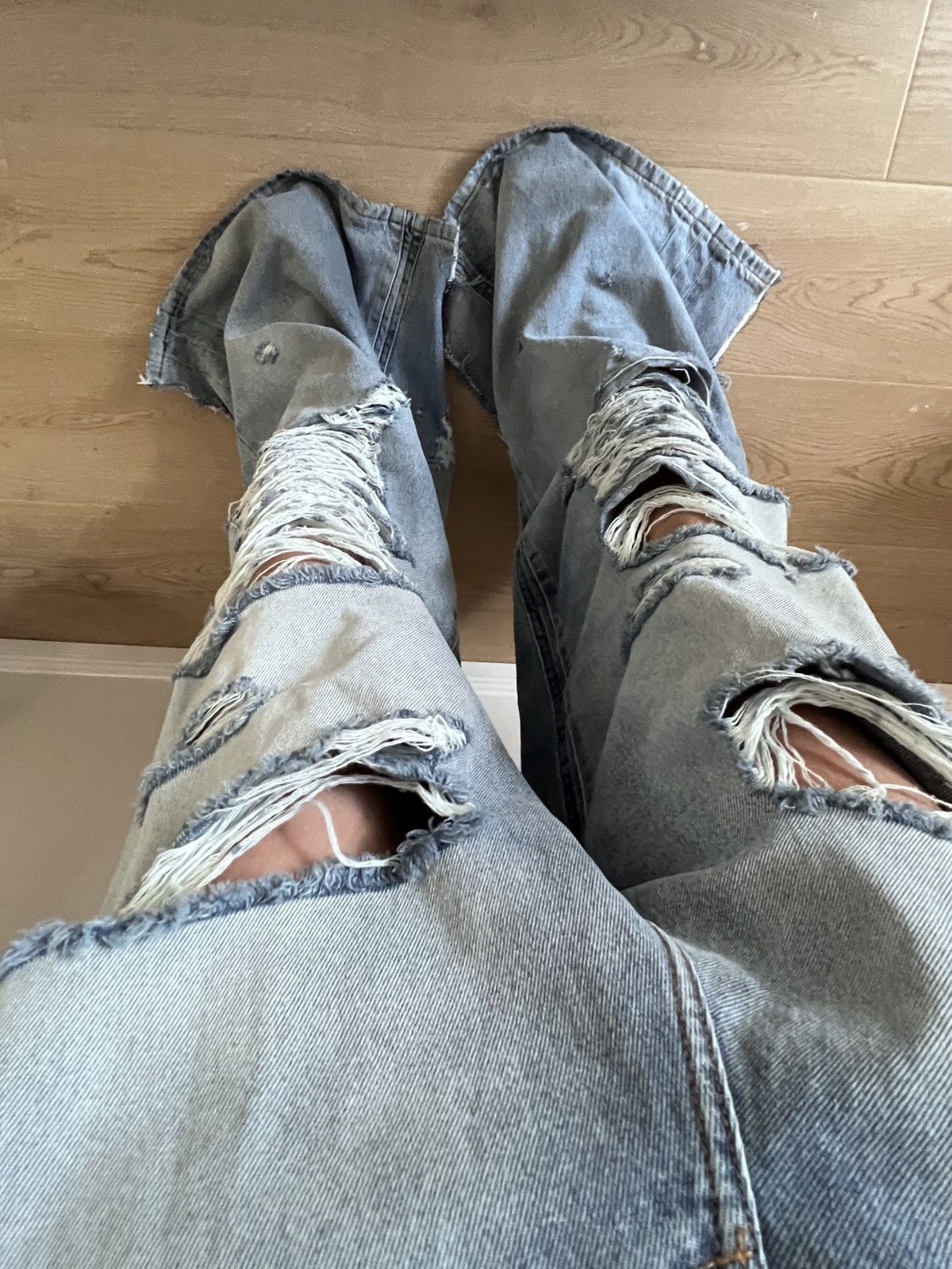 Vetements SS23 vetements distressed destroyed baggy jeans | Grailed