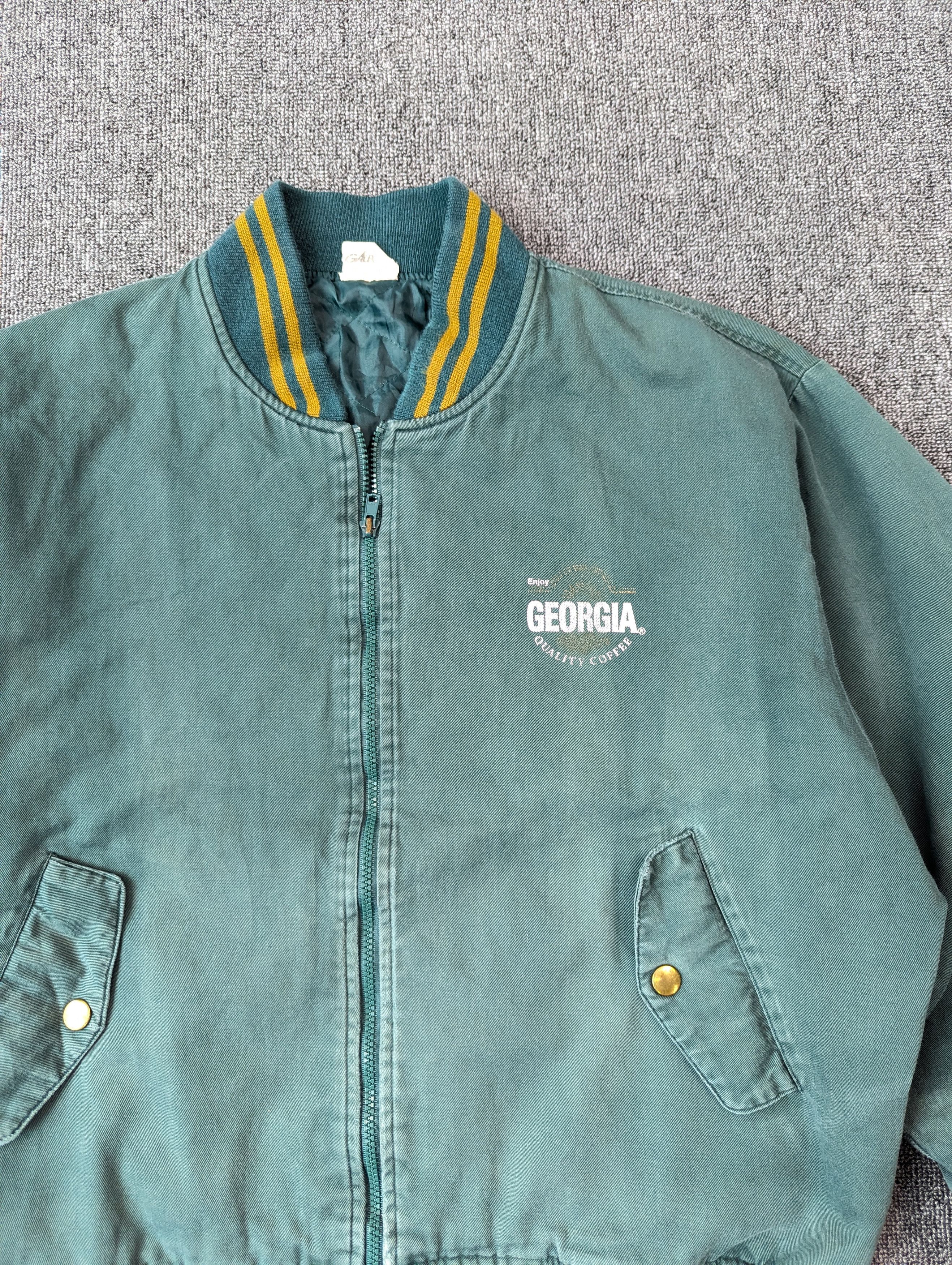 Other Vintage 90s Georgia Quality Coffe By Coca Cola Bomber Jacket Size US L / EU 52-54 / 3 - 4 Thumbnail