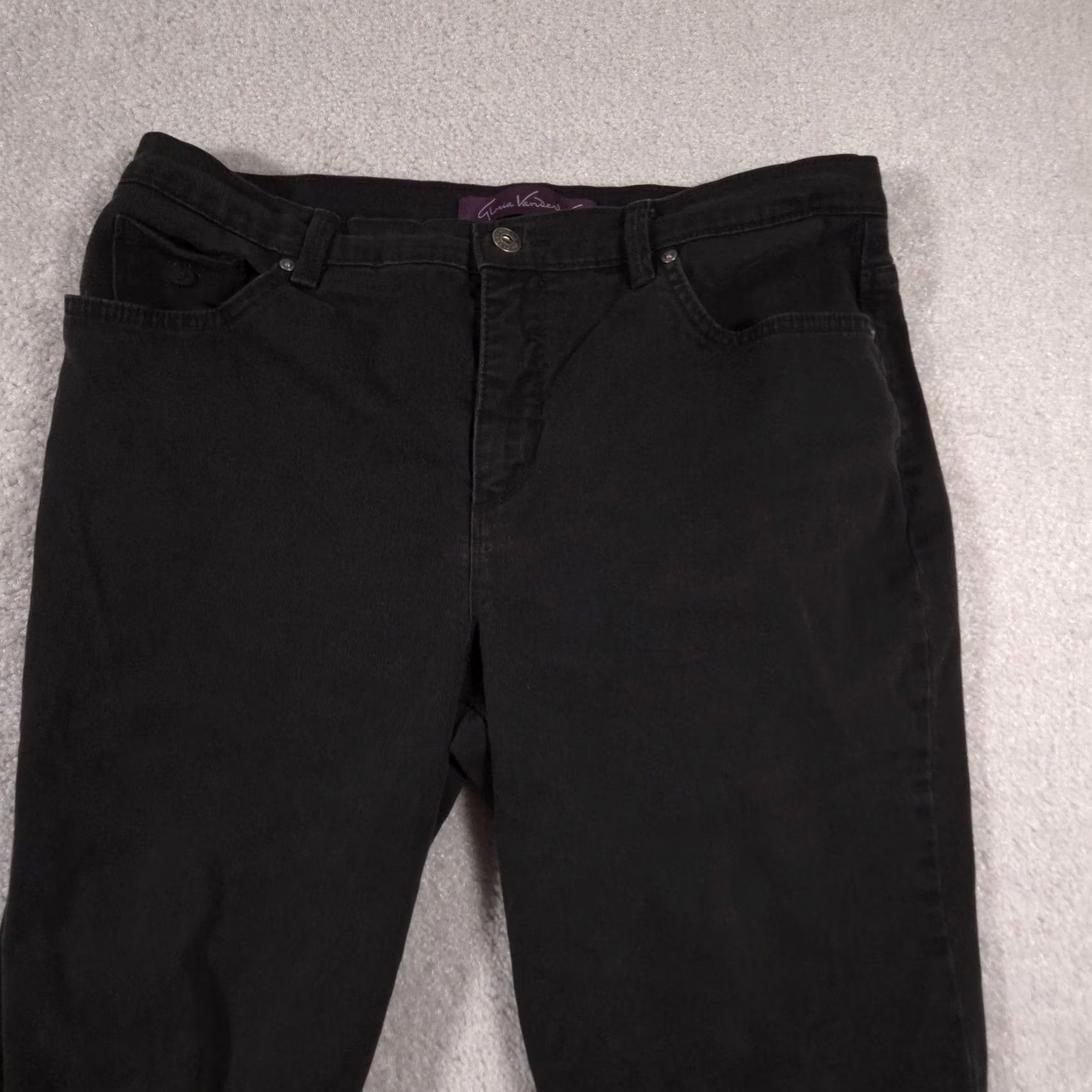 Gloria Vanderbilt Gloria Vanderbilt Amanda Jeans Women's 12P Petite Stretch Black Denim Mid-Rise Size 34" / US 12 / IT 48 - 3 Thumbnail