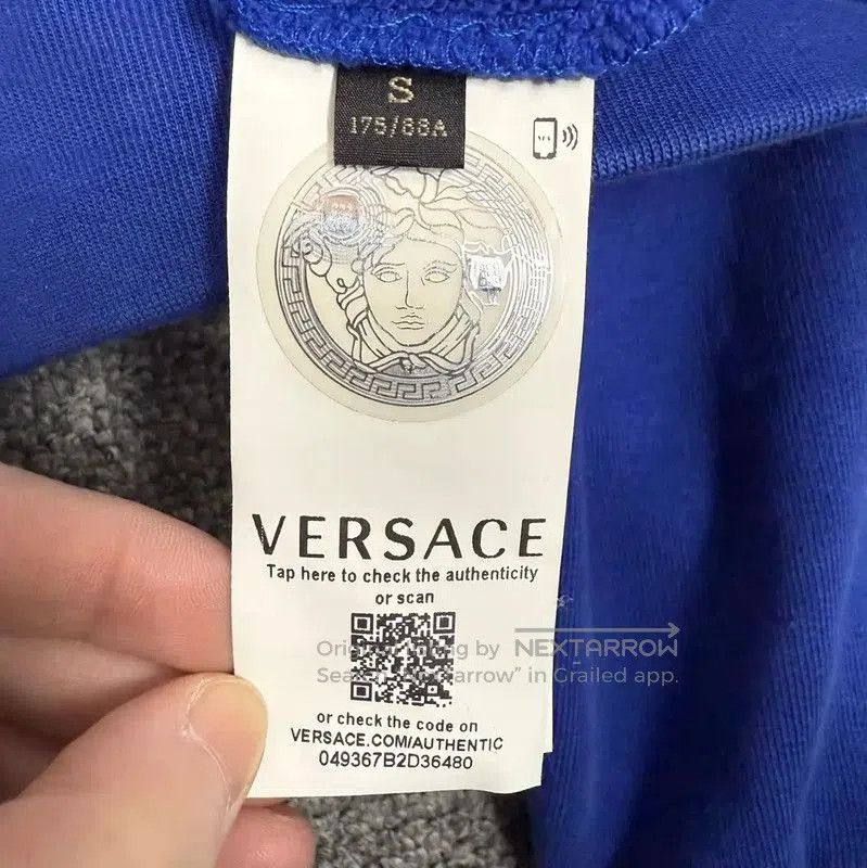 Versace Versace Blue Cotton Hooded Sweatshirt . Size US S / EU 44-46 / 1 - 4 Thumbnail