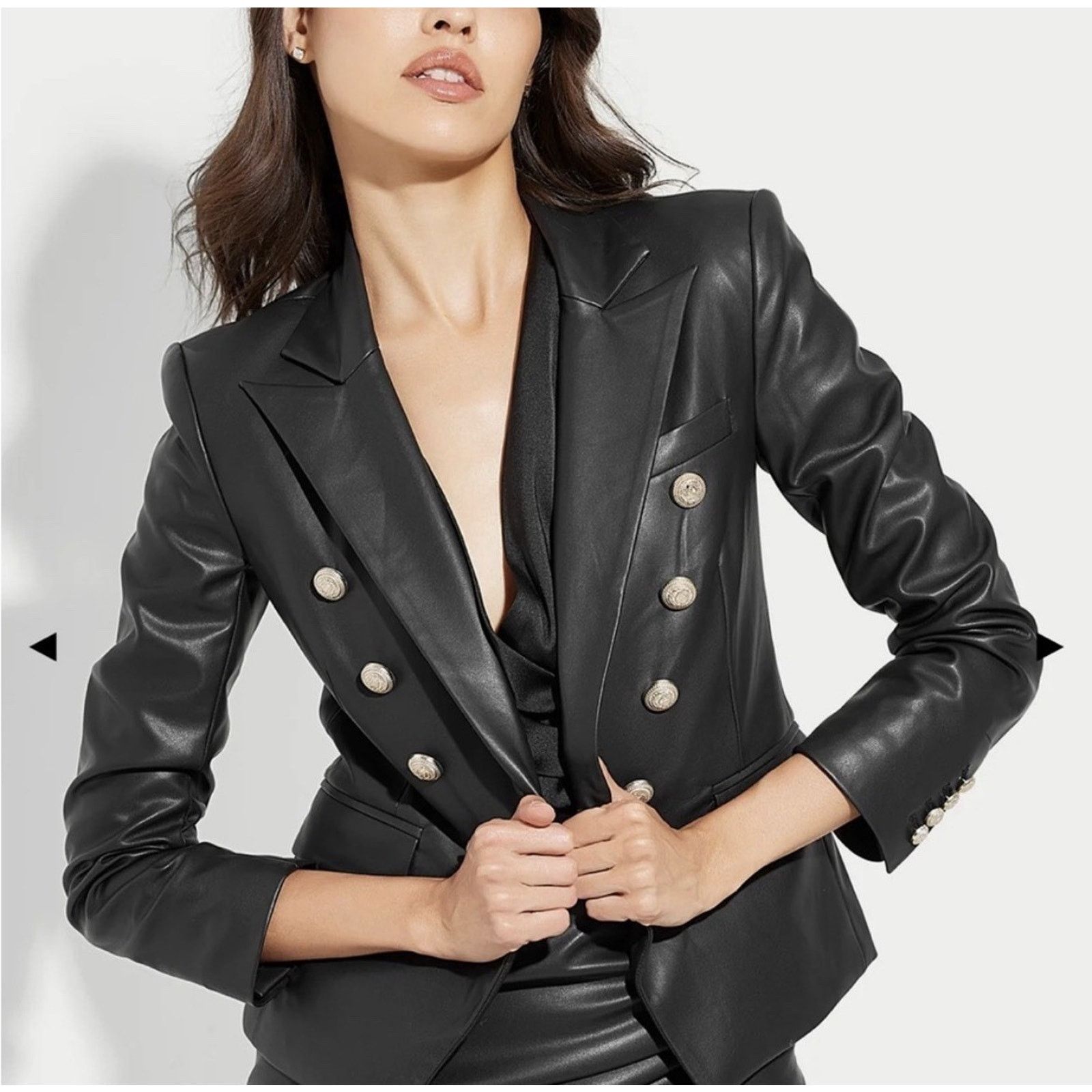 Generation Love Generation Love Delilah faux leather Blazer Gold Buttons M Size M / US 6-8 / IT 42-44 - 1 Thumbnail