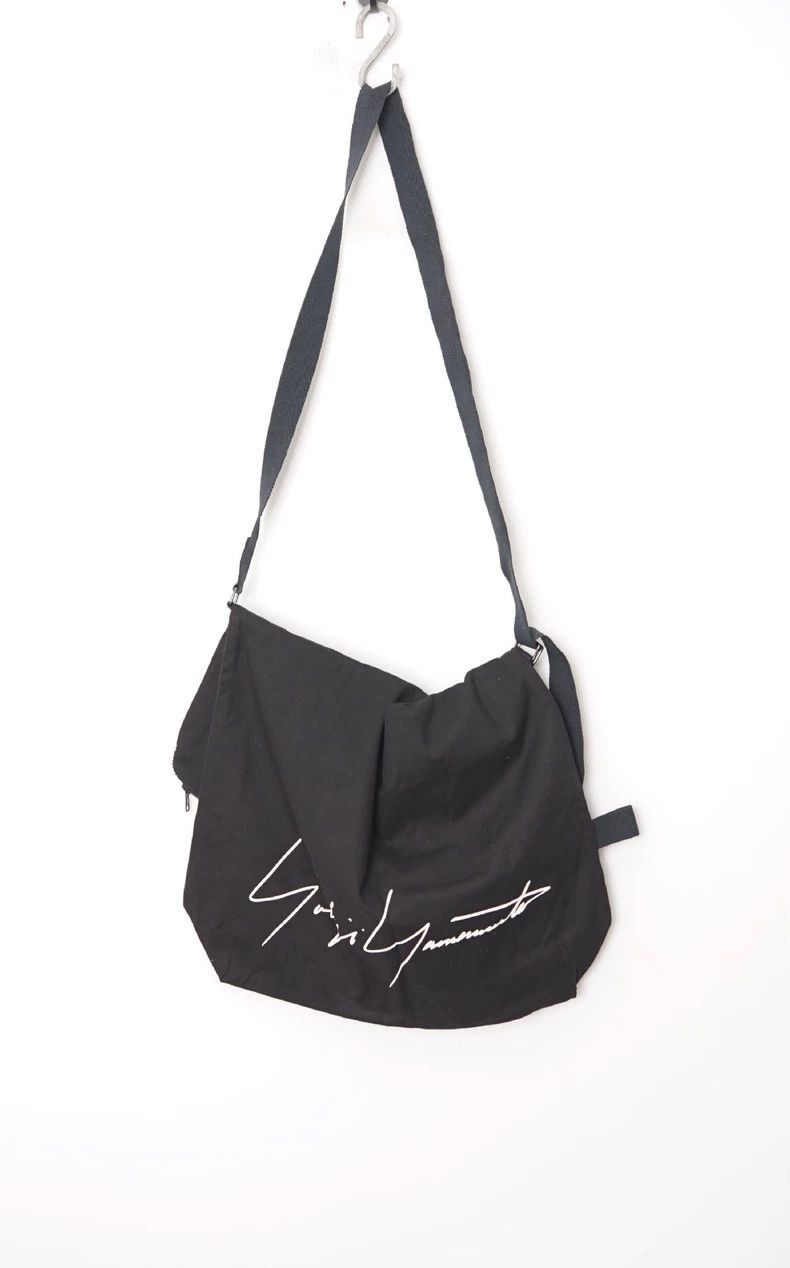 Yohji Yamamoto Yohji Yamamoto Signature Messenger Bag in Black, Men's