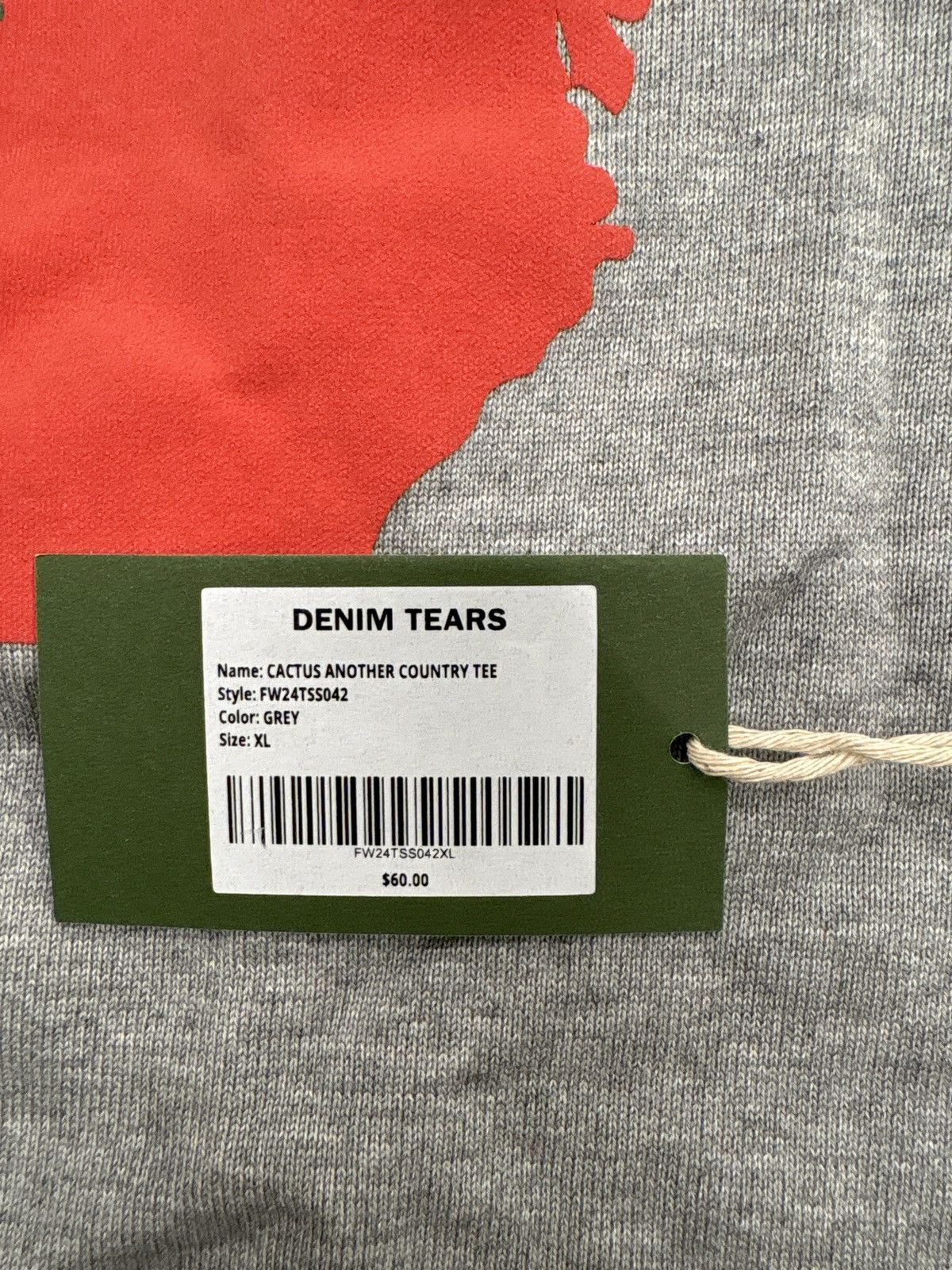 Cactus Plant Flea Market × DENIM TEARS Denim Tears x CPFM Cactus Tears Tee Grey Size US XL / EU 56 / 4 - 8 Thumbnail