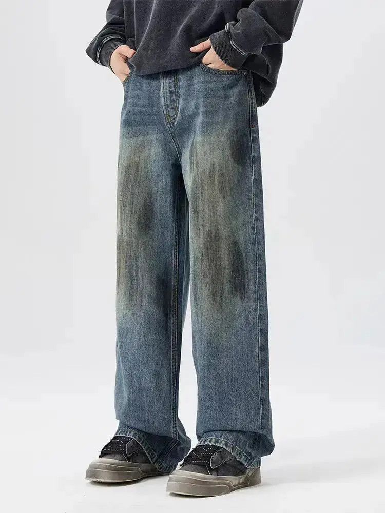 Japanese Brand Vintage Aged Dirty Straight Leg Jeans Size US 30 / EU 46 - 1 Thumbnail