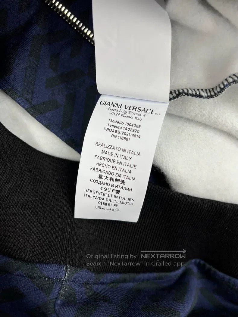 Versace Versace Blue square color-blocking maze series pure cotton Size US L / EU 52-54 / 3 - 8 Thumbnail