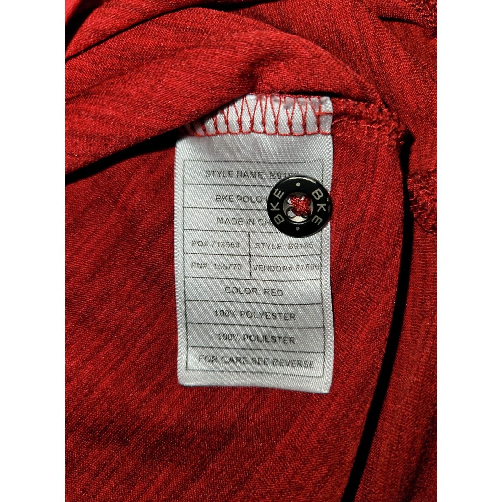 BKE BKE Polo Shirt Large Men's Short Sleeve Red Performance Polyester Casual Preppy Shirt Size US L / EU 52-54 / 3 - 6 Thumbnail
