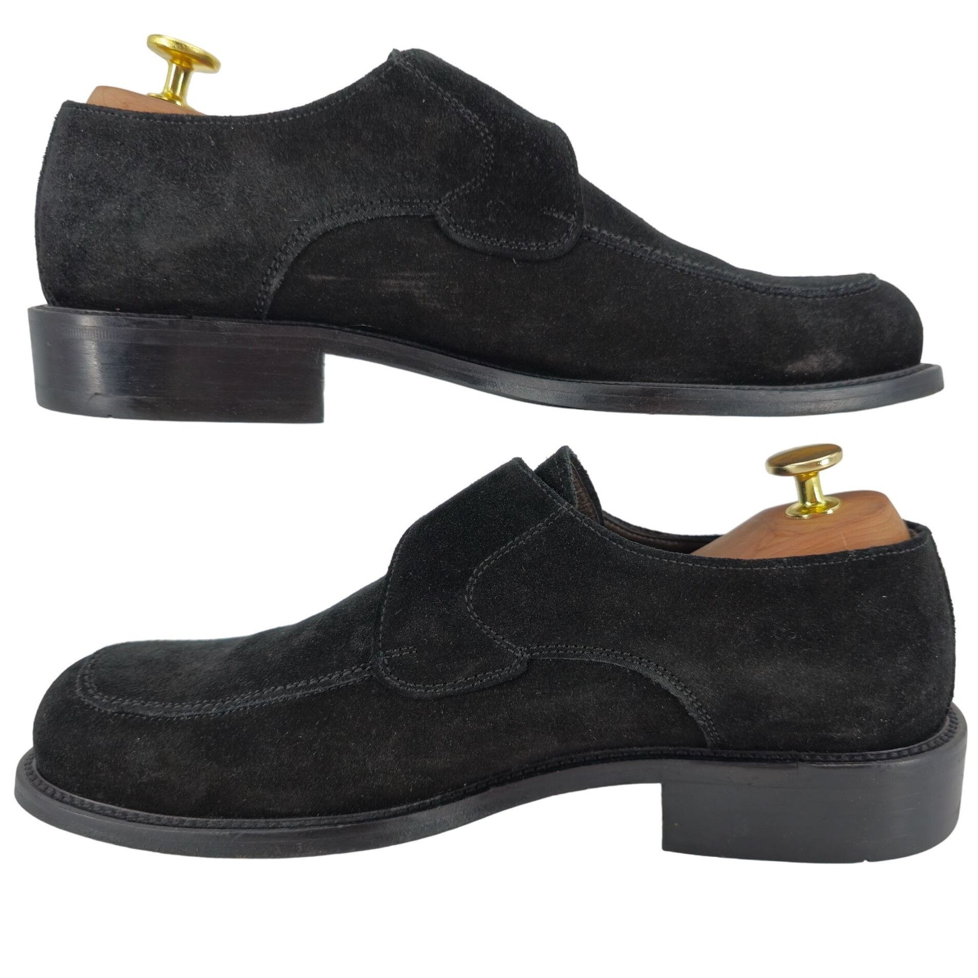 Bally Vintage Bally Italy Monk Strap Loafers Mens 8.5D Black Suede Size US 8.5 / EU 41-42 - 5 Thumbnail