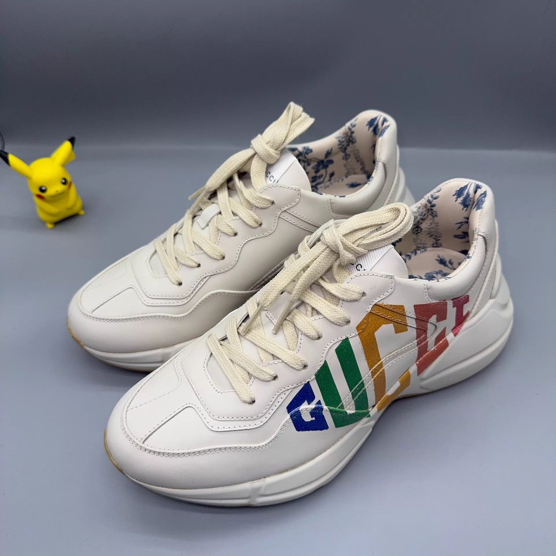 Gucci GUCCI Rhyton Sequin Print White Sneakers Size 37 Size US 6.5 / IT 36.5 - 1 Thumbnail