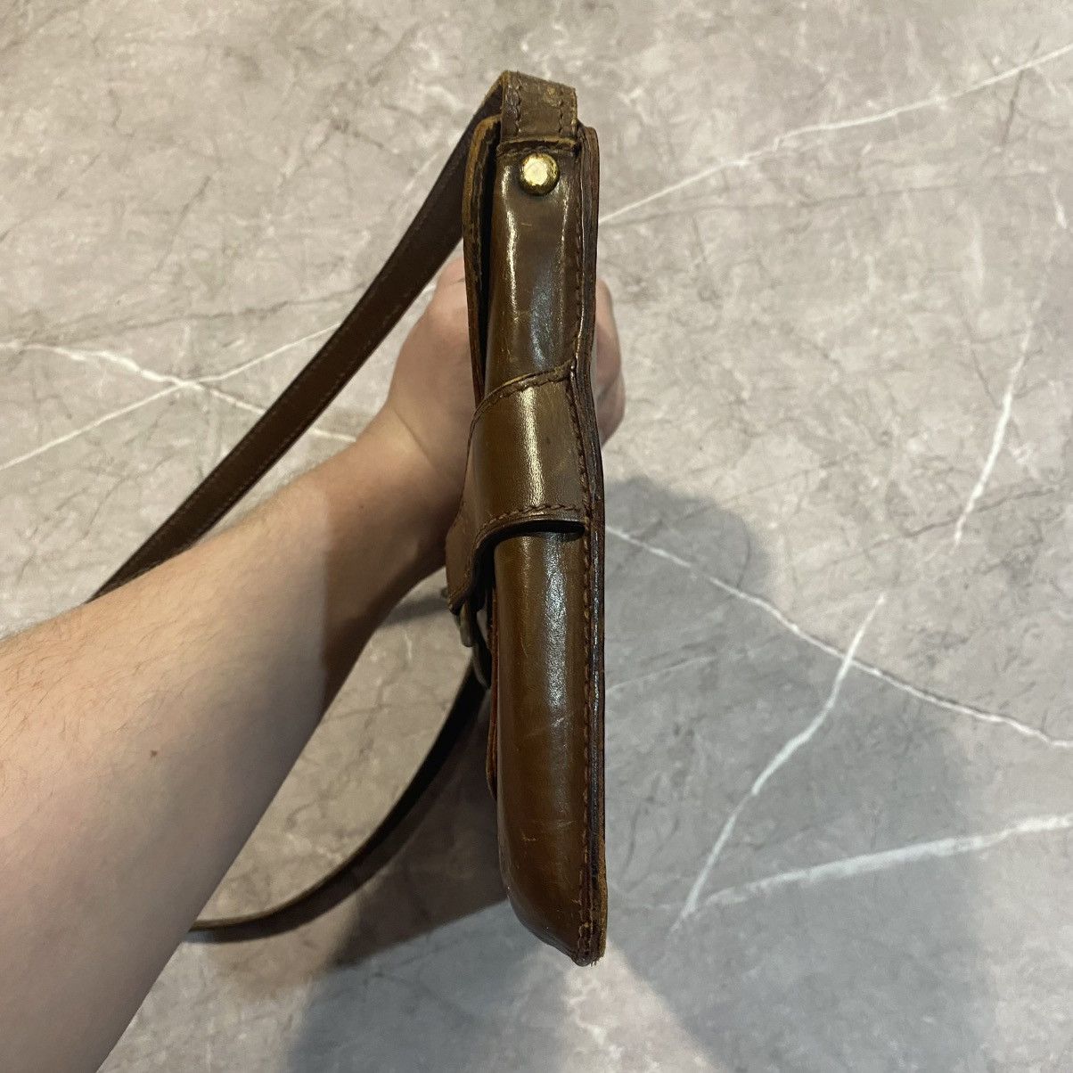 Gucci × Vintage RARE ! VINTAGE GUCCI LEATHER CROSSBODY BAGS 70s Size ONE SIZE - 8 Thumbnail