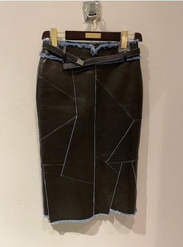 Tom Ford o1w1db10225 GCL870 Midi Skirt in Chocolate Brown Size 25" / US 0 / IT 36 - 1 Preview