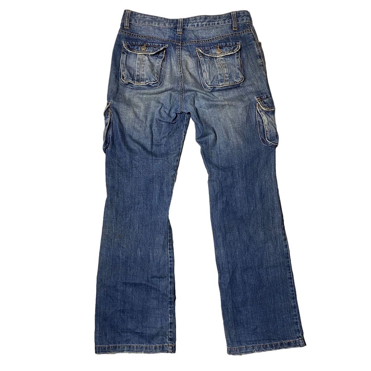 If Six Was Nine 2000's Flared Seawash 3D Multipocket Jeans Size US 30 / EU 46 - 2 Thumbnail