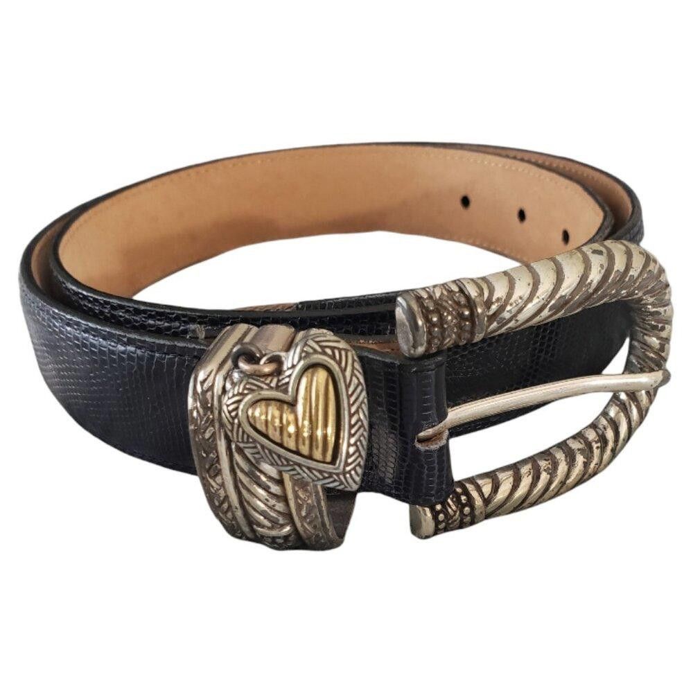 Brighton Brighton Vintage Black and Silver Tone Ladies Belt L 40" Size ONE SIZE - 1 Thumbnail