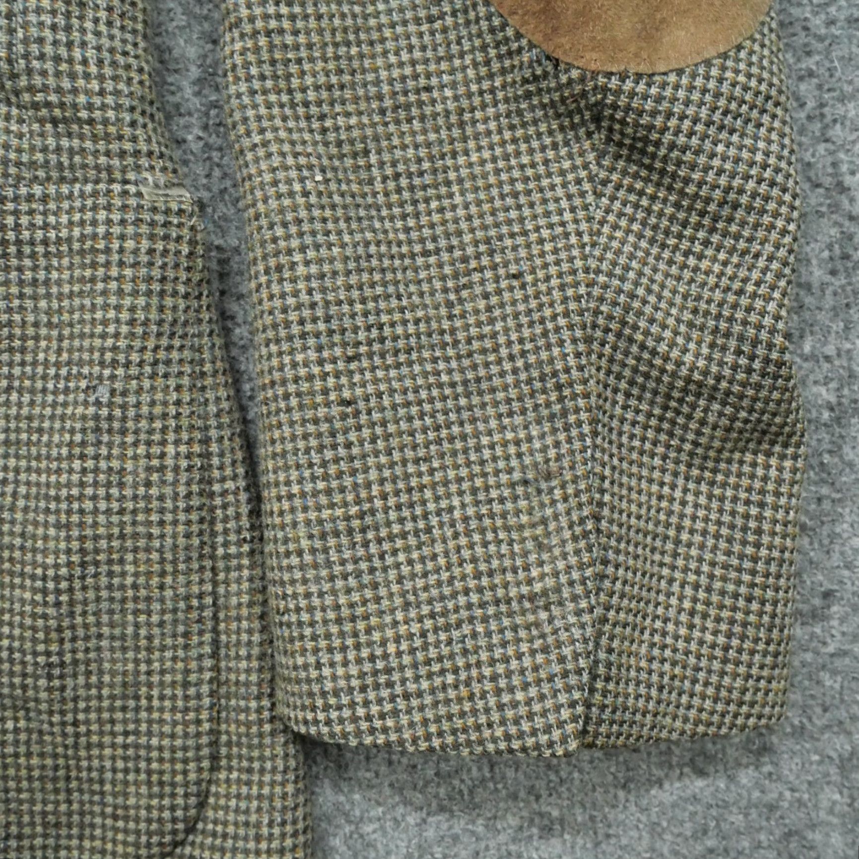 Vintage VINTAGE Hunt Valley Blazer Jacket Mens 44L 44 Long Brown Tweed Houndstooth Wool Size 44R - 3 Thumbnail