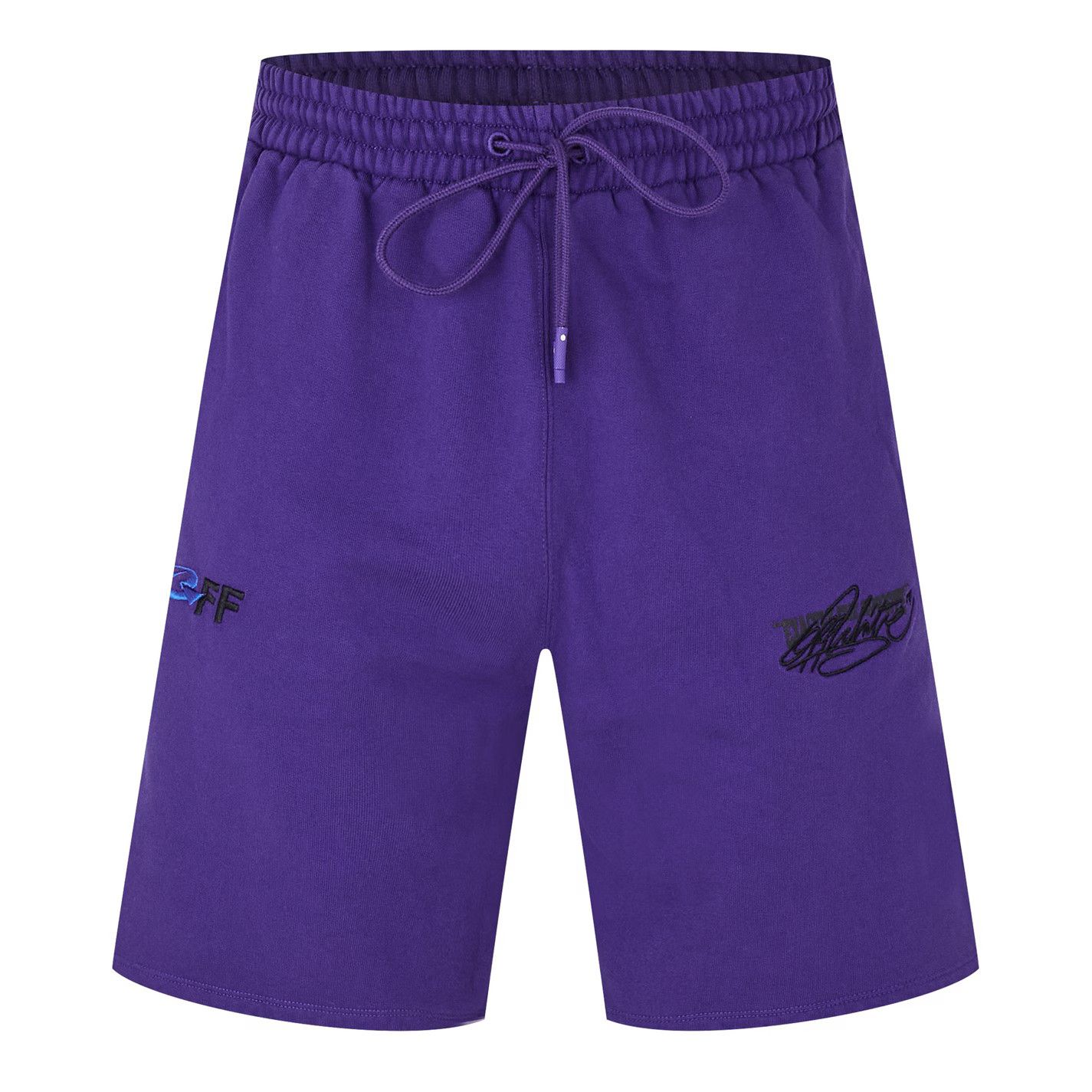 Off-White o1g2r1mq0326 Embroidered Skate Fleece Jogger Shorts Purple Size US 26 / EU 42 - 1 Thumbnail
