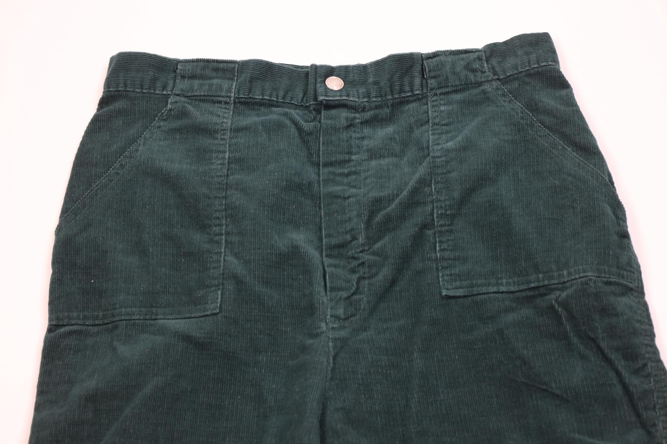 Vintage Vintage 70s Corduroy Wide Leg Bell Bottoms Pants Green USA Size US 30 / EU 46 - 2 Thumbnail