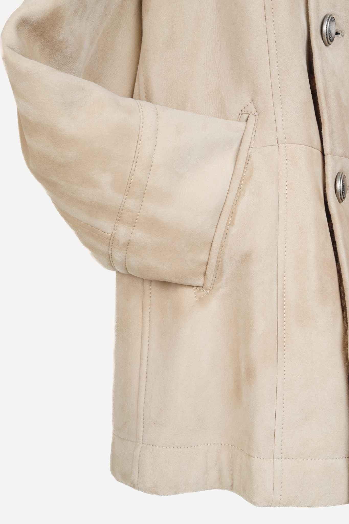 Brunello Cucinelli Brunello Cucinelli Beige Sharpa Sheepskin Fur Peacoat Size US M / EU 48-50 / 2 - 8 Thumbnail