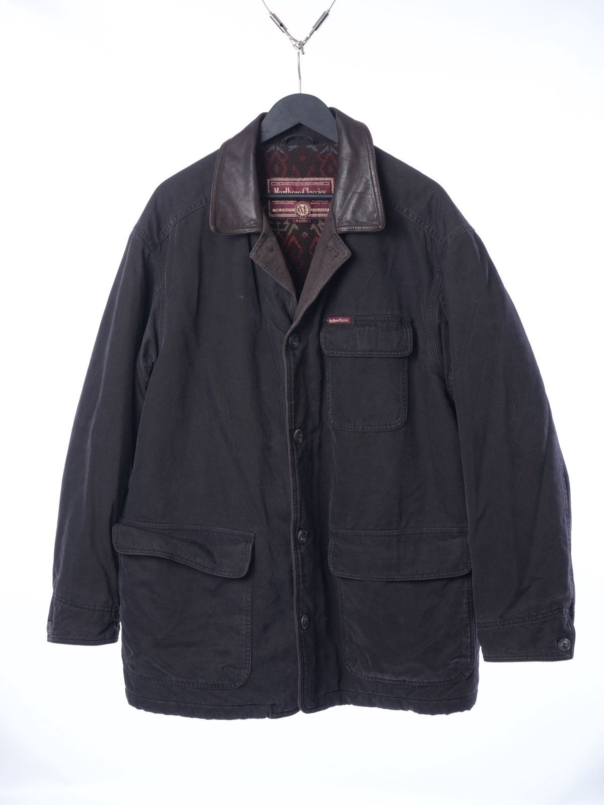 Vintage Y2K canvas corduroy Marlboro jacket leather collar