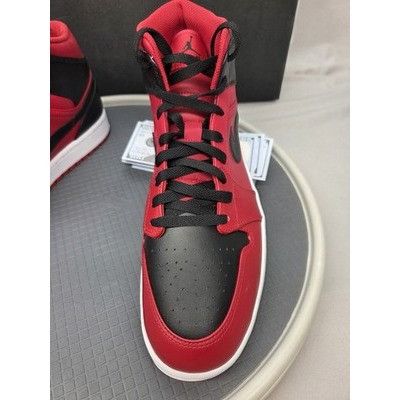 Jordan Brand Nike Air Jordan 1 Mid Reverse Bred 554724-660 Red Black Mens Size US 12 / EU 45 - 7 Thumbnail