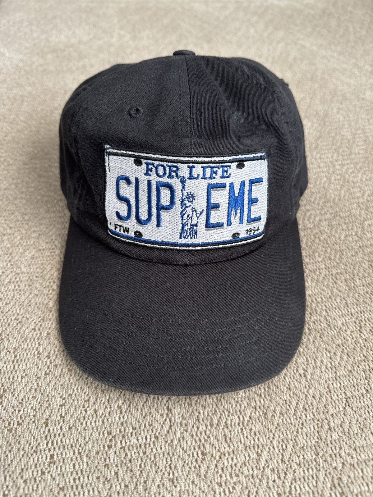 Pre-owned Supreme License Plate Ftw Hat In Black