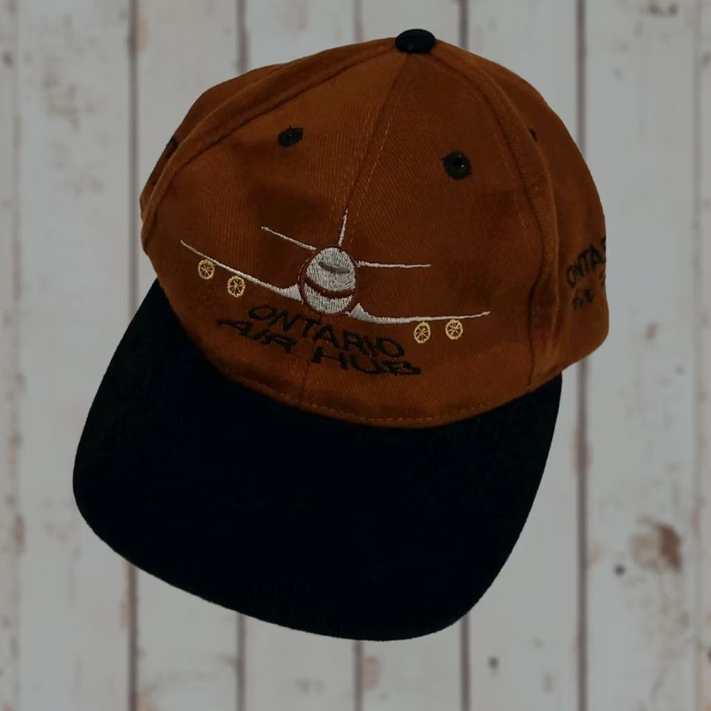 Vintage VINTAGE Ontario Air Hub Airport Airplane Embroidered Hat Vtg Canada 90s Travel Size ONE SIZE - 1 Thumbnail