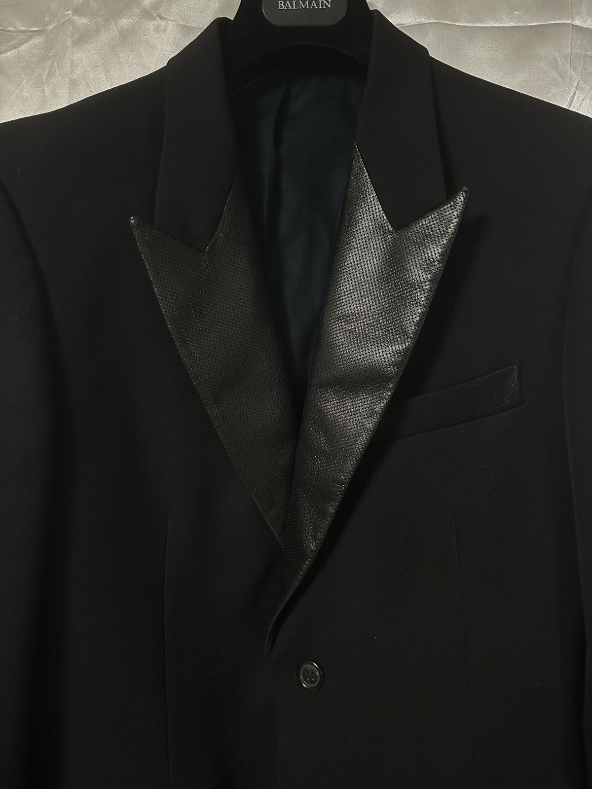 Balmain Balmain SS12 Leather lapel blazer jacket Size 50S - 6 Thumbnail
