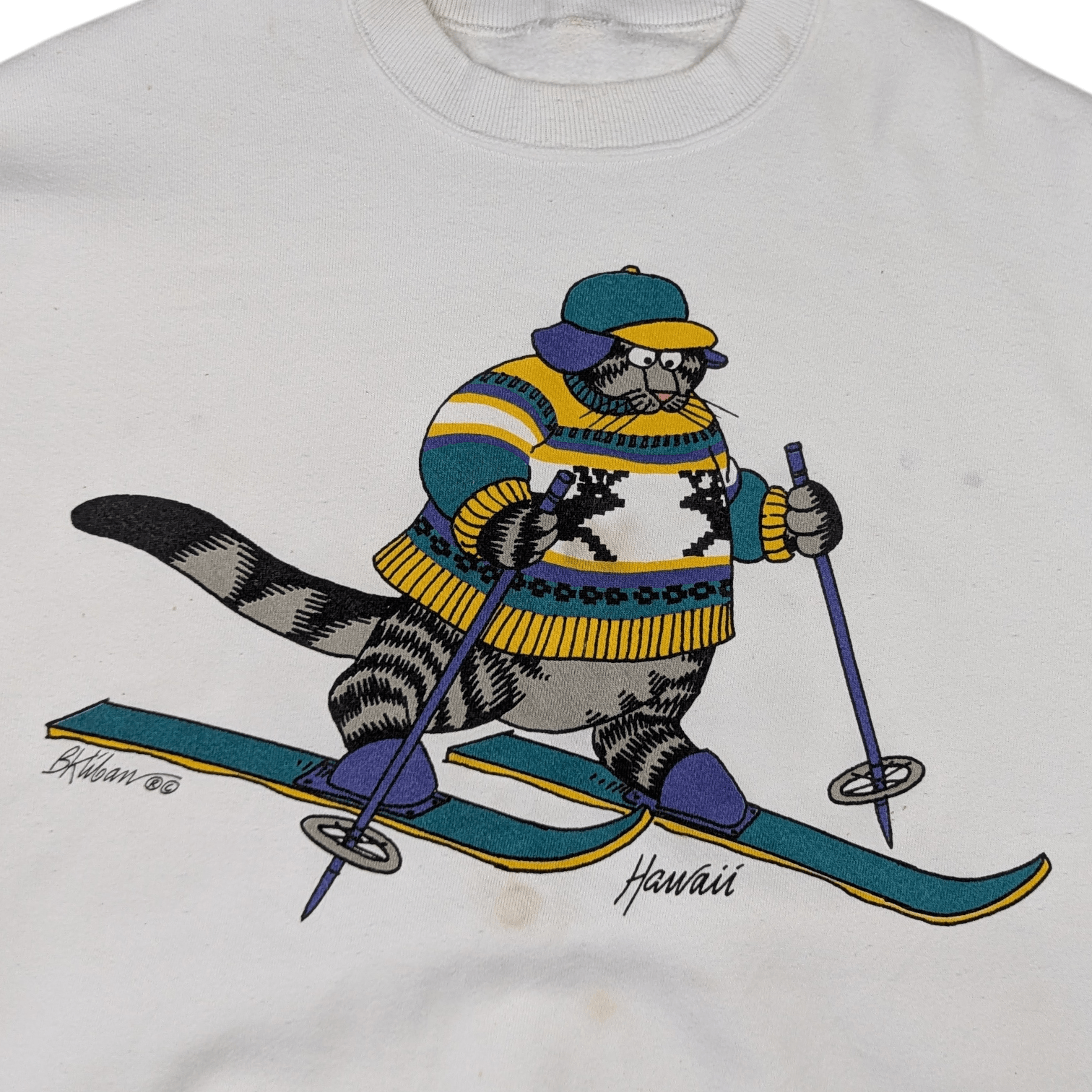 Vintage Vintage 90's CRAZY SHIRTS Cat Snowboard Crewneck Sweatshirt Size US L / EU 52-54 / 3 - 15 Thumbnail