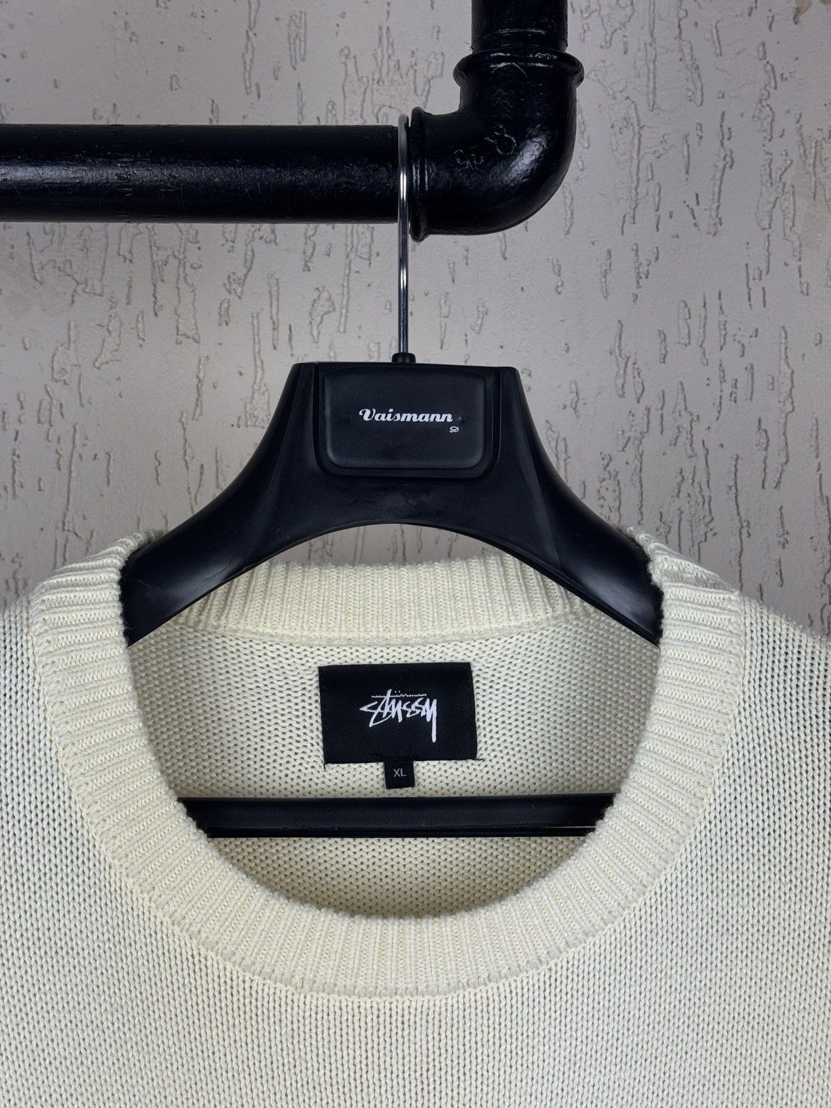 Stussy Gothic Sweater Stussy Cream White Swirl Knit Sweater Wool Size US XL / EU 56 / 4 - 4 Thumbnail