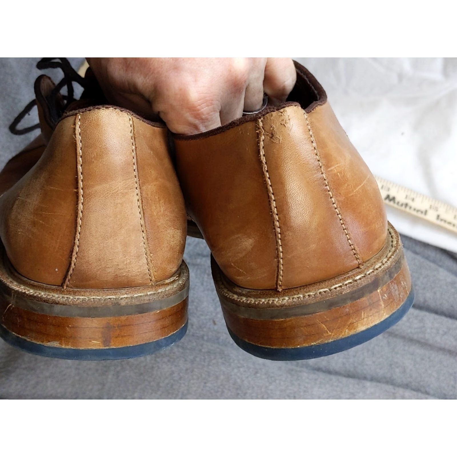 Vince Camuto Vince Camuto Shoes Mens Derby Dress Cap Toe Leather Brown 12M Rubber Sole Leather Upper Mens Shoes Cap Toe Derby Dress Brown Vince Camuto Mens 12M NFL Size ONE SIZE - 4 Thumbnail