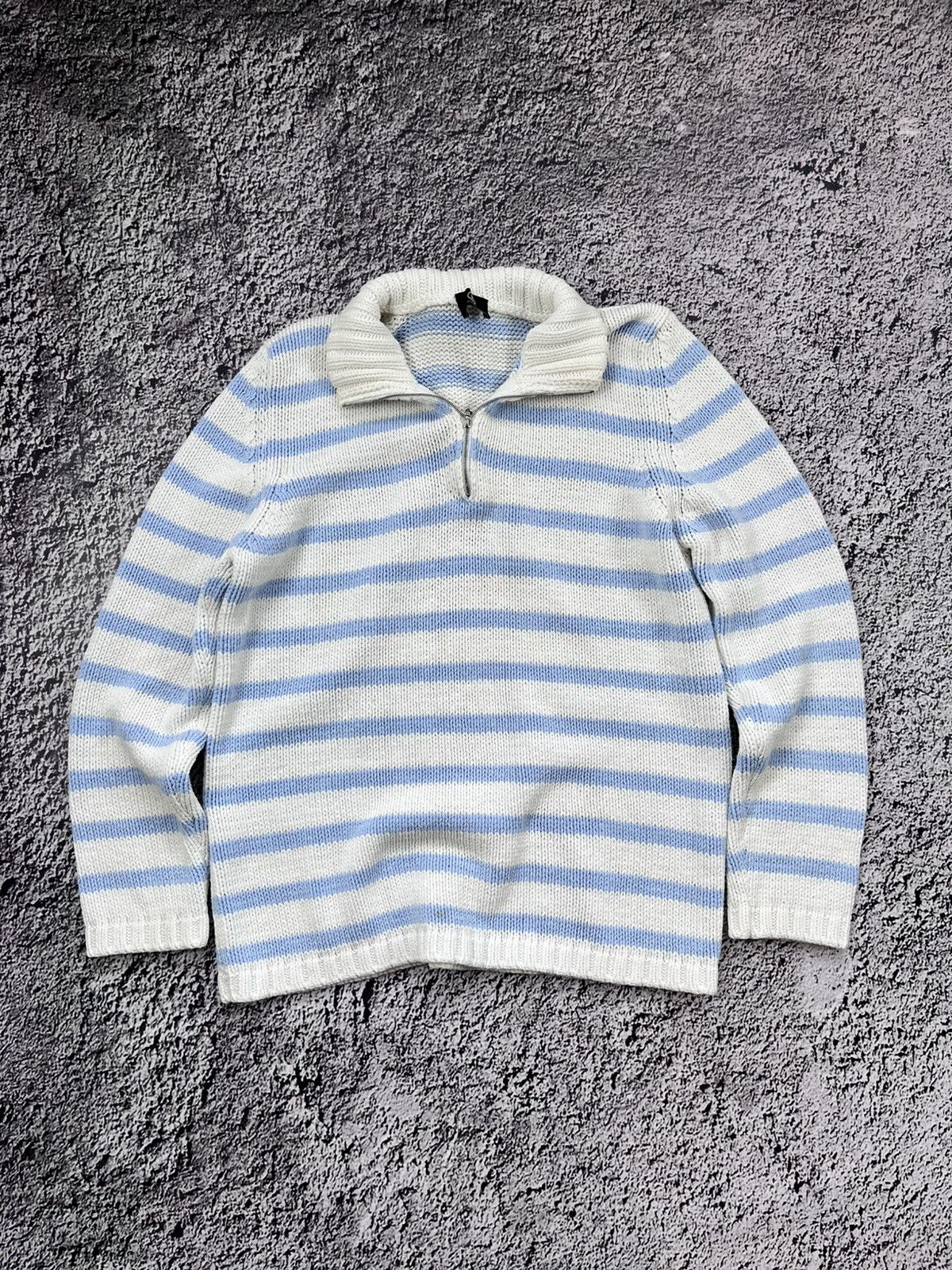 Bogner Vintage Bogner zip soft striped sweater luxury Size S / US 4 / IT 40 - 2 Thumbnail