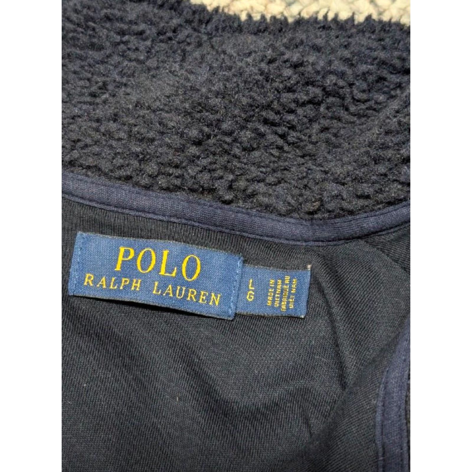 Polo Ralph Lauren VINTAGE POLO by RALPH LAUREN bomber jacket DEEP PILE fleece L navy blue BOA track Size US L / EU 52-54 / 3 - 4 Thumbnail