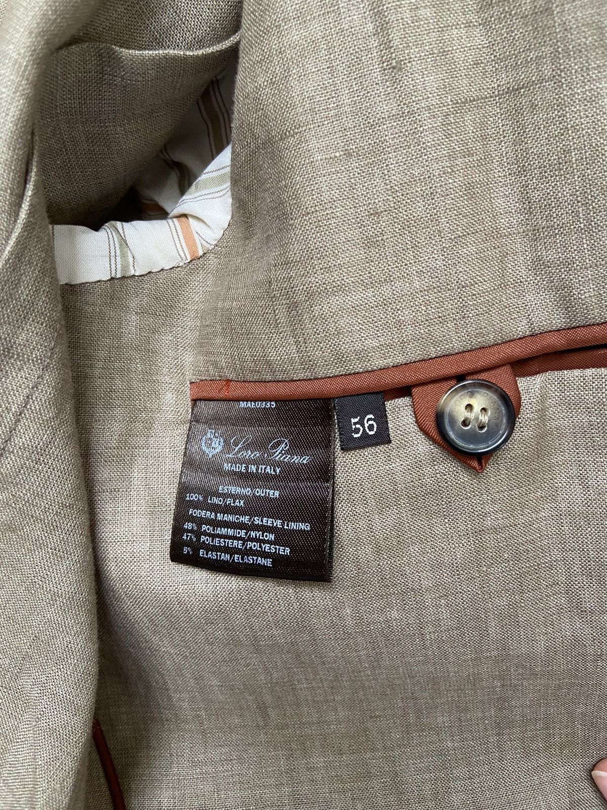 Loro Piana Loro Piana Two-Button Rain System Unstructured Linen Blazer Size 54L - 7 Thumbnail