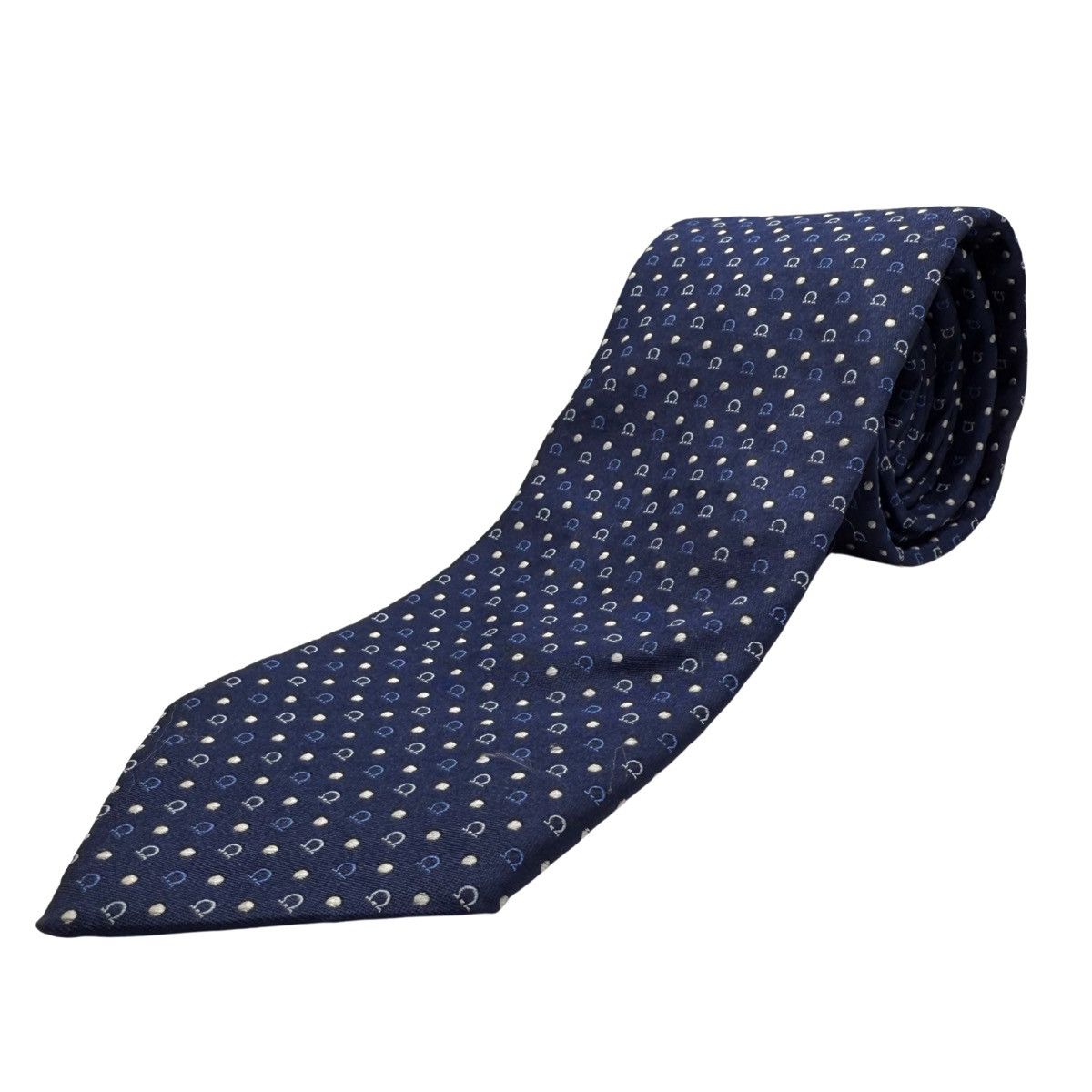 Salvatore Ferragamo Salvatore Ferragamo Silk Tie,Navy Woven Print, Made in Italy Size ONE SIZE - 1 Thumbnail