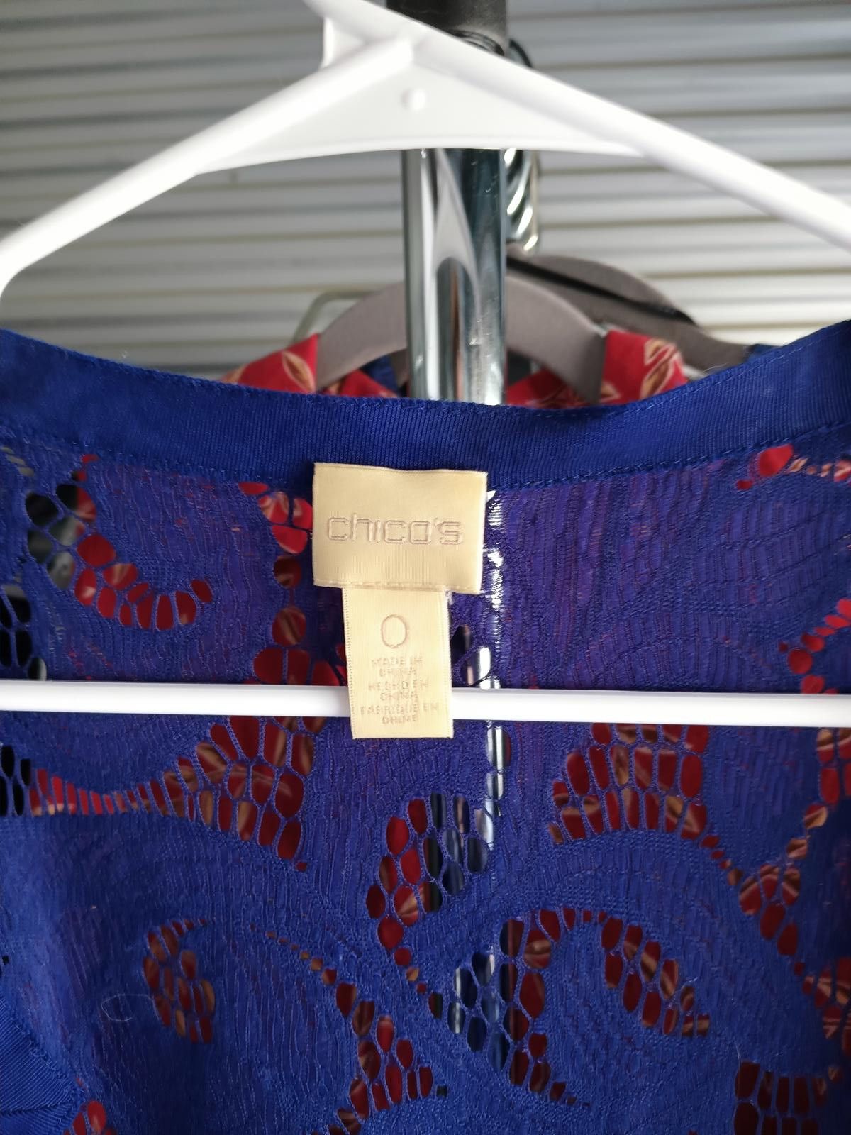 Chicos Chico's Elegant Blue Lace Kimono Size XS / US 0-2 / IT 36-38 - 3 Thumbnail