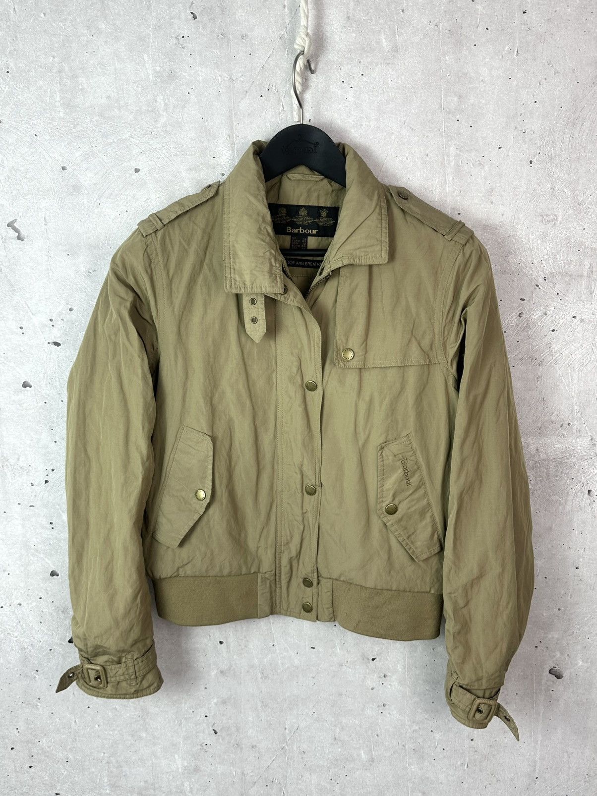 Barbour Barbour 1939 Steel Flyer Beige Women’s Bomber Zip Jacket Size XL / US 12-14 / IT 48-50 - 1 Thumbnail