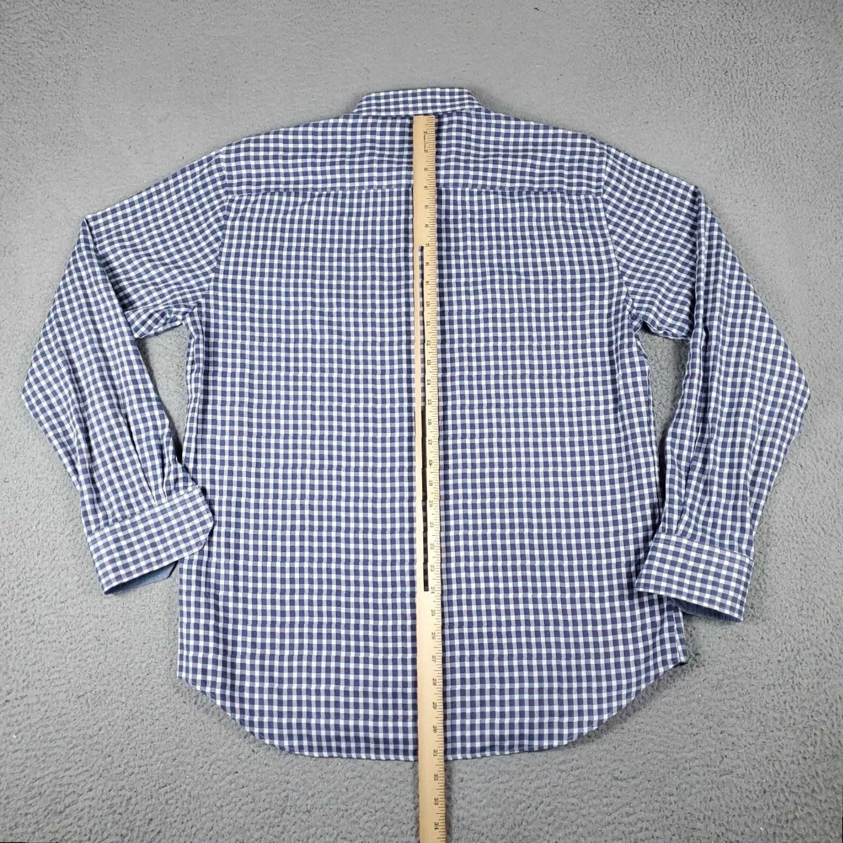 BUGATCHI Bugatchi Uomo Shirt XL Purple Blue Check Button-Up Long Sleeve Mens Size US XL / EU 56 / 4 - 3 Thumbnail