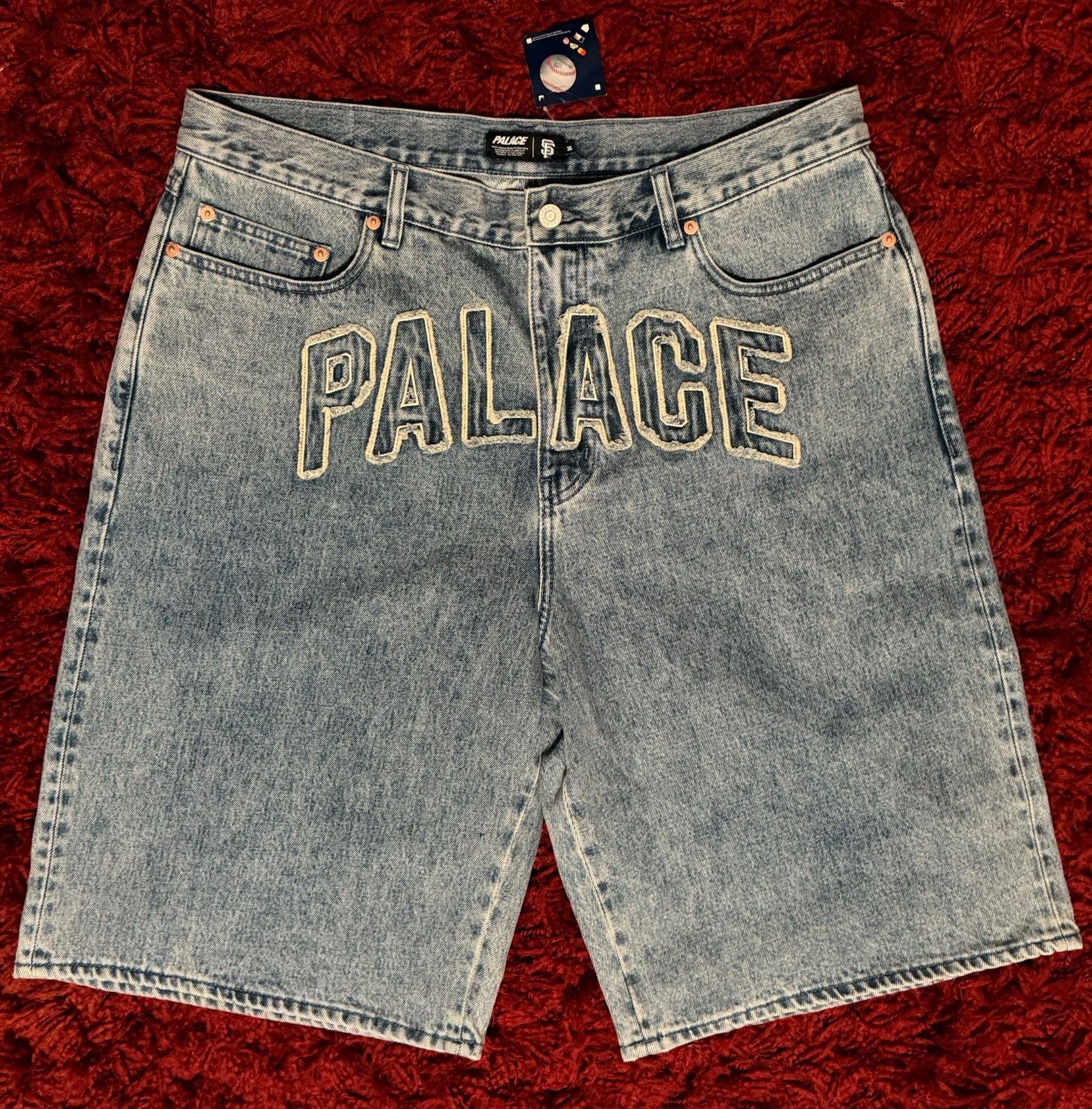 Palace Palace San Francisco Giants Baggy Denim Shorts Stone Wash 36 Size US 36 / EU 52 - 1 Thumbnail