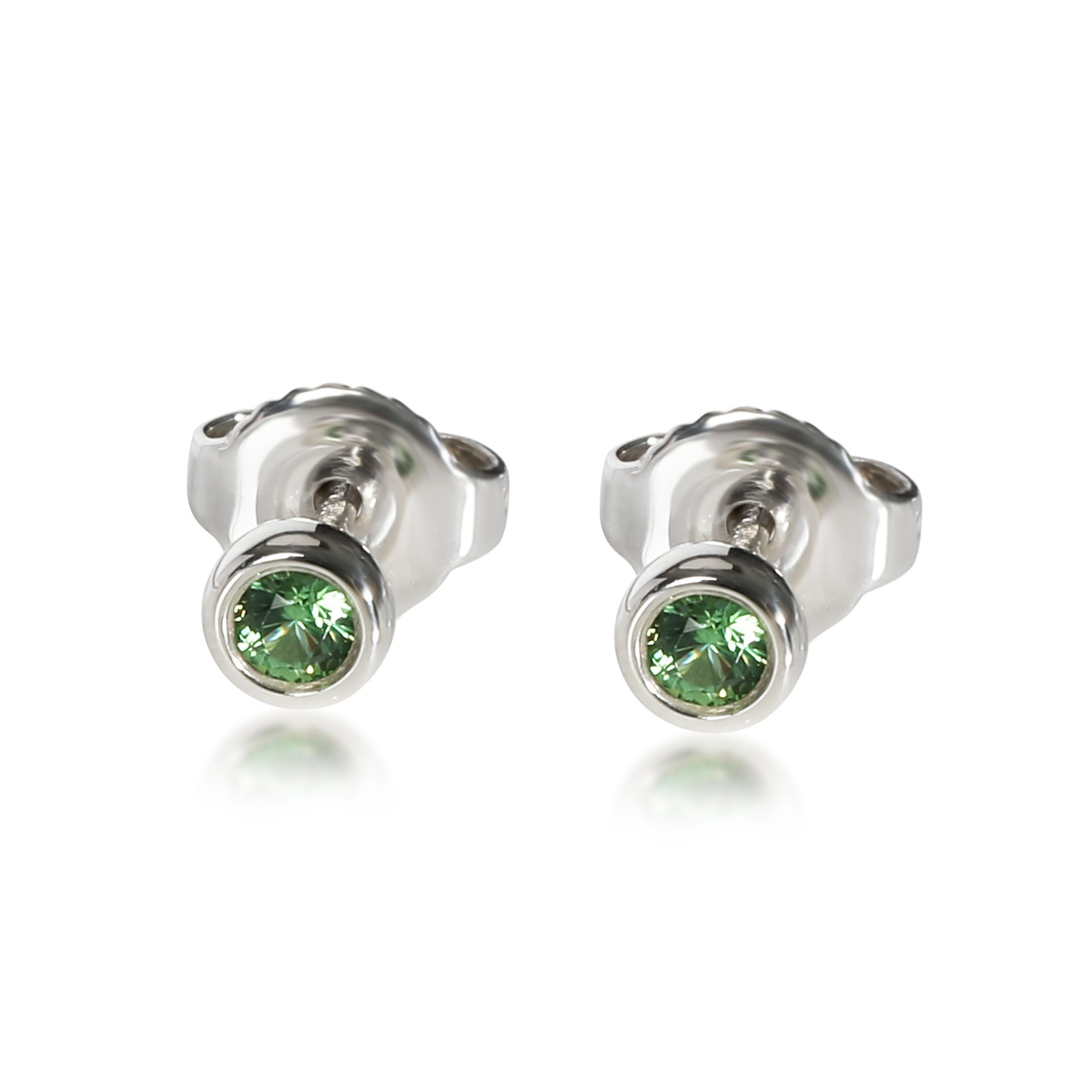 image of Tiffany Co Tiffany & Co. Elsa Peretti Color By The Yard Peridot Studs In Sterling Silver, Women's