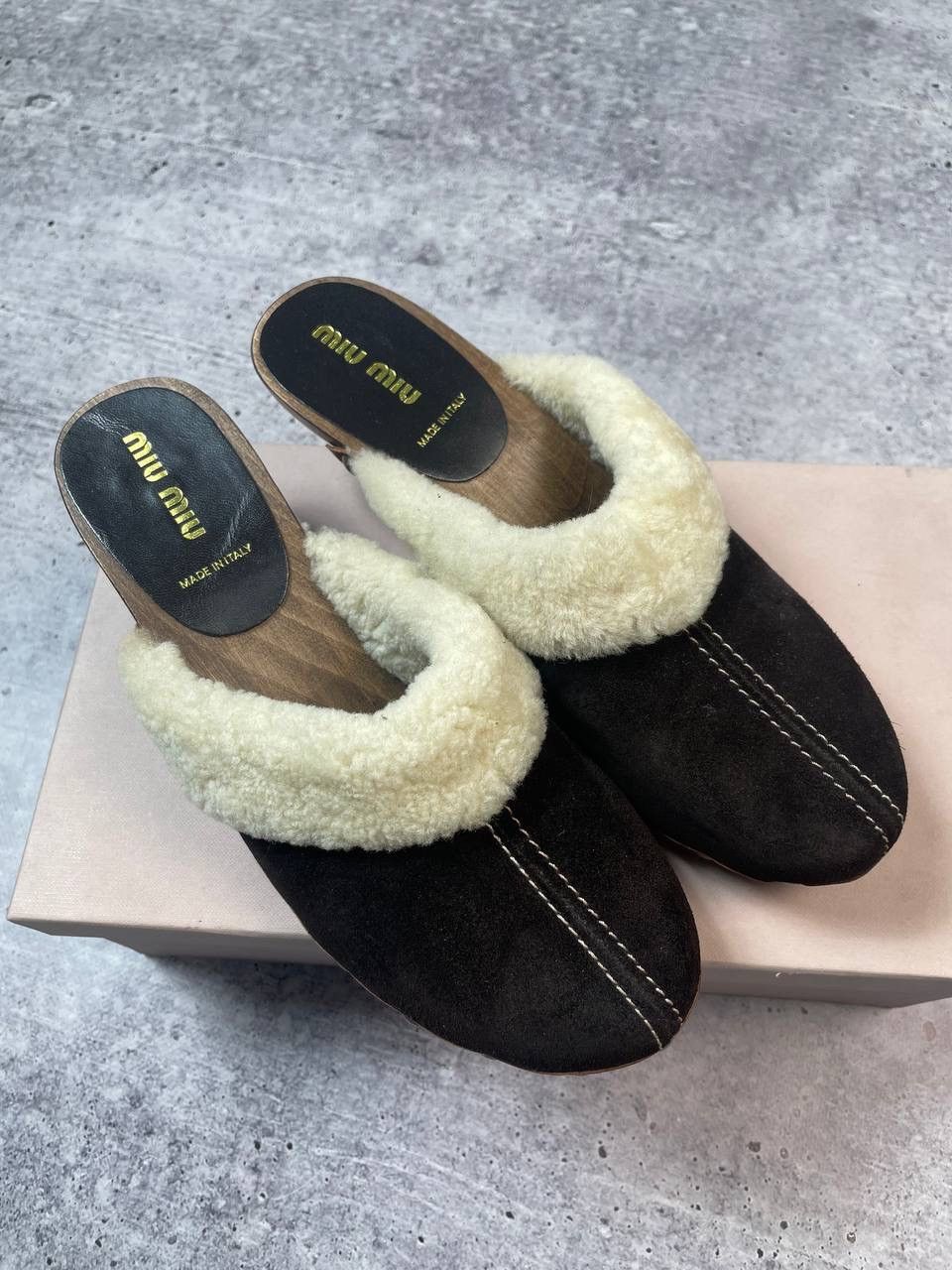Miu Miu New Vintage 00s Miu Miu Archive Clog Mule Kitten Heels Y2K Size US 6.5 / IT 36.5 - 2 Thumbnail