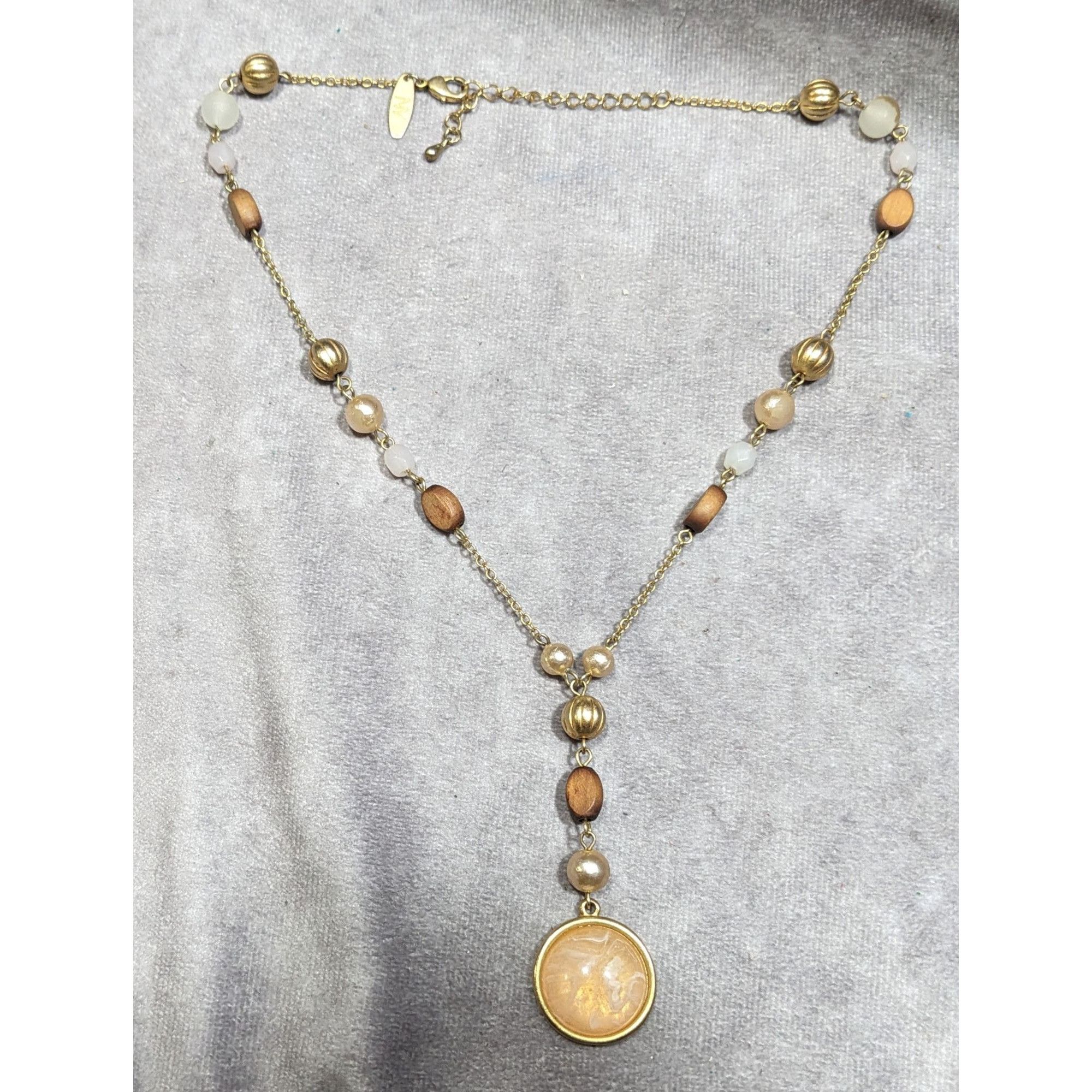Other New York & Company Gold Tone Beaded Y Pendant Necklace Size ONE SIZE - 6 Thumbnail
