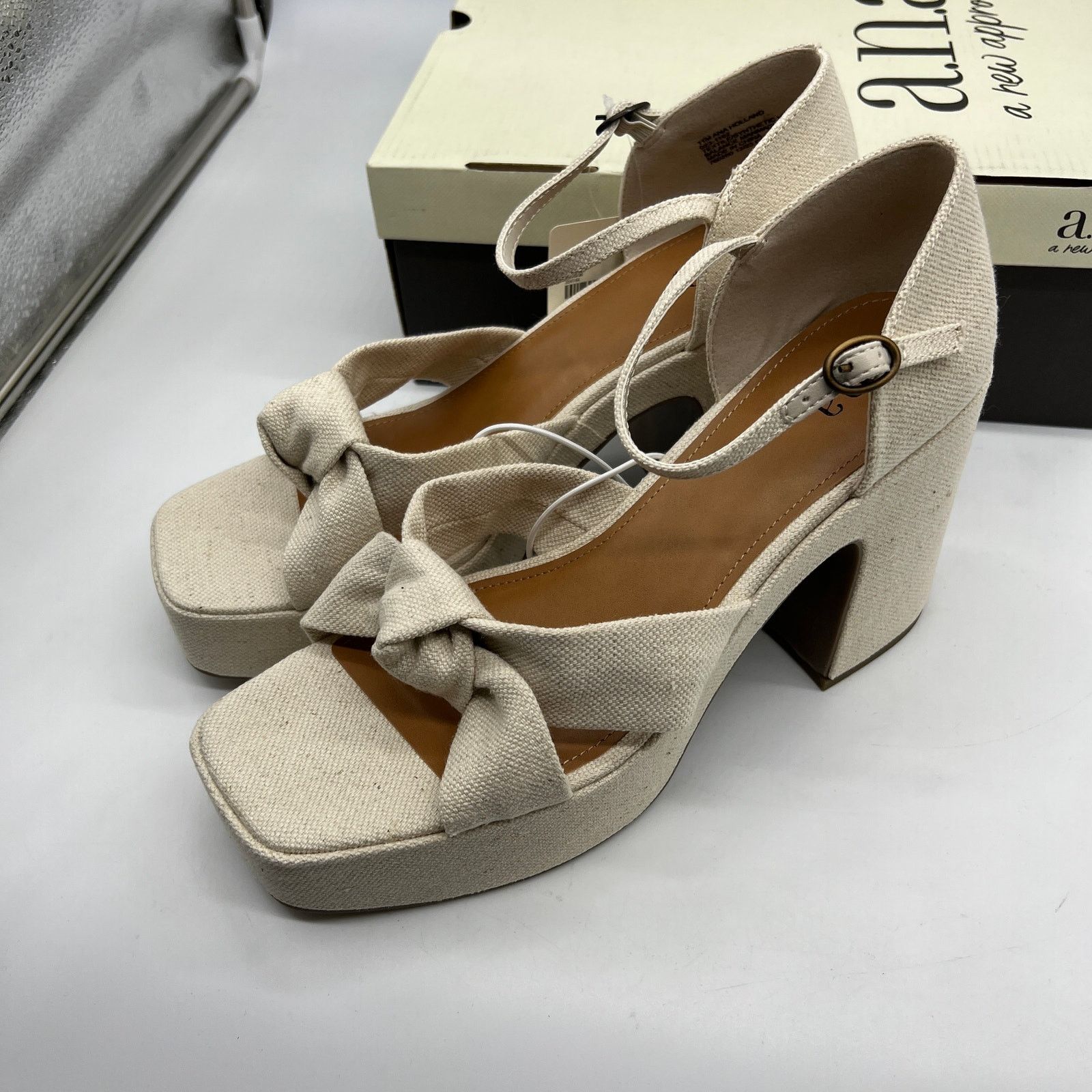 Other a.n.a Womens Holland Heeled Sandals Denim Platform Size US 11 / IT 41 - 8 Thumbnail