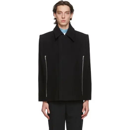 Image of Raf Simons Short Zipped Cape in Black, Men's (Size Small)