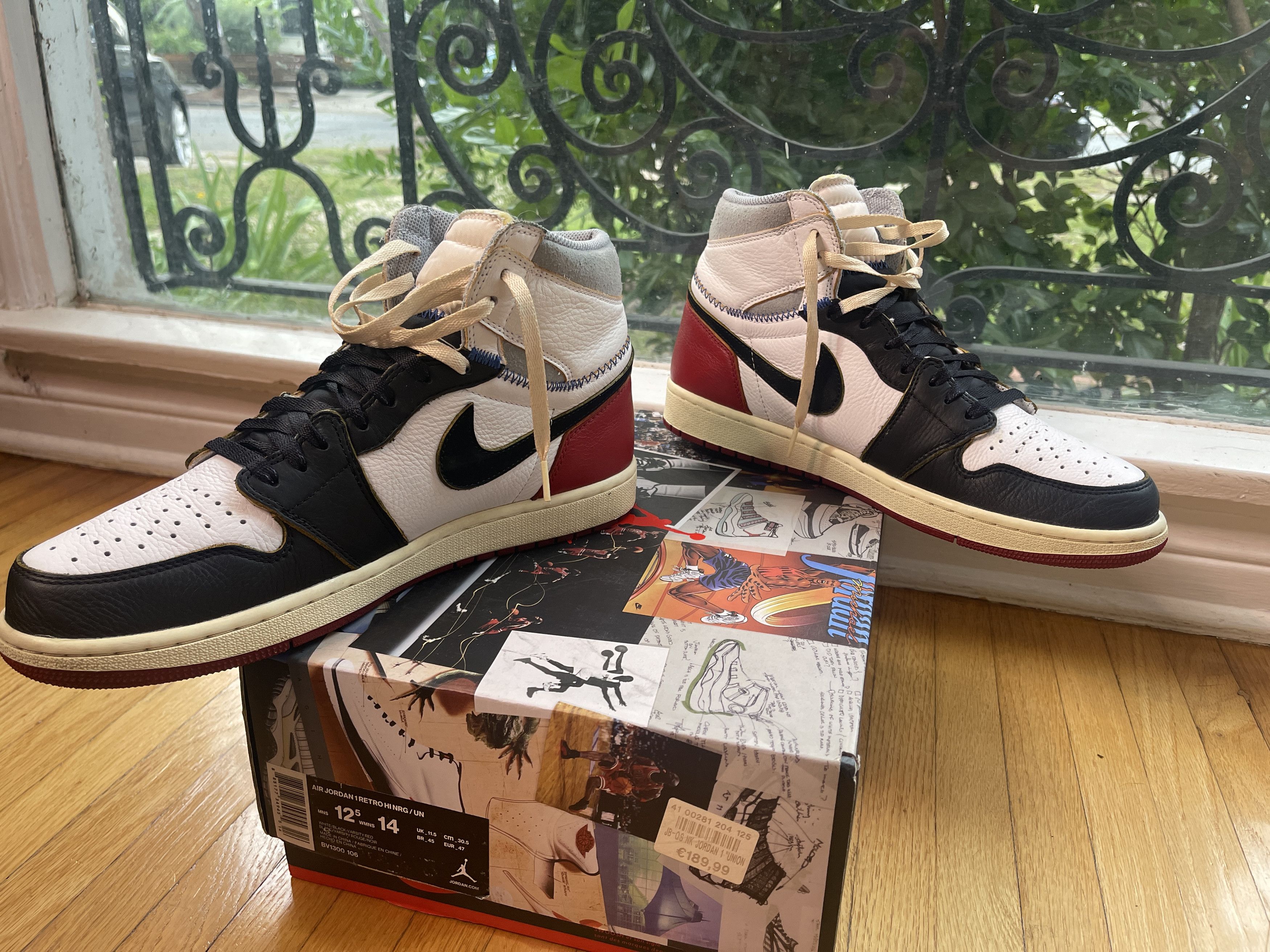 Jordan Brand × Union LA Jordan 1 Retro High Union Black Toe Size 12.5 Size US 12.5 / EU 45-46 - 3 Thumbnail