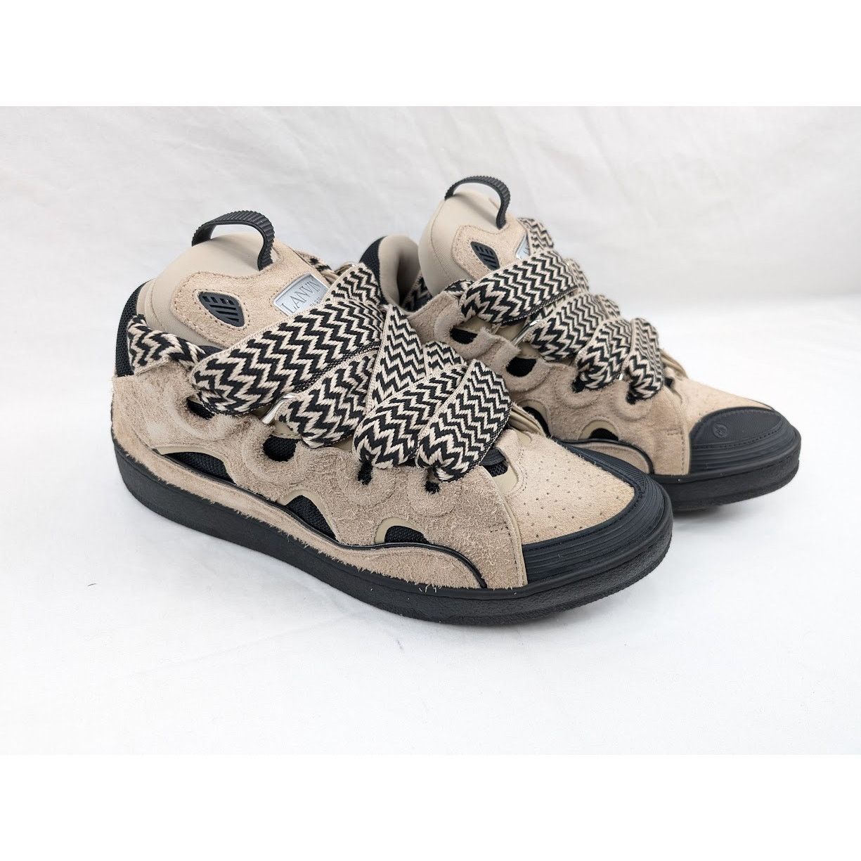 Lanvin o1rshd1 Curb Sneakers in Light Brown/Black Size US 13 / EU 46 - 16 Thumbnail