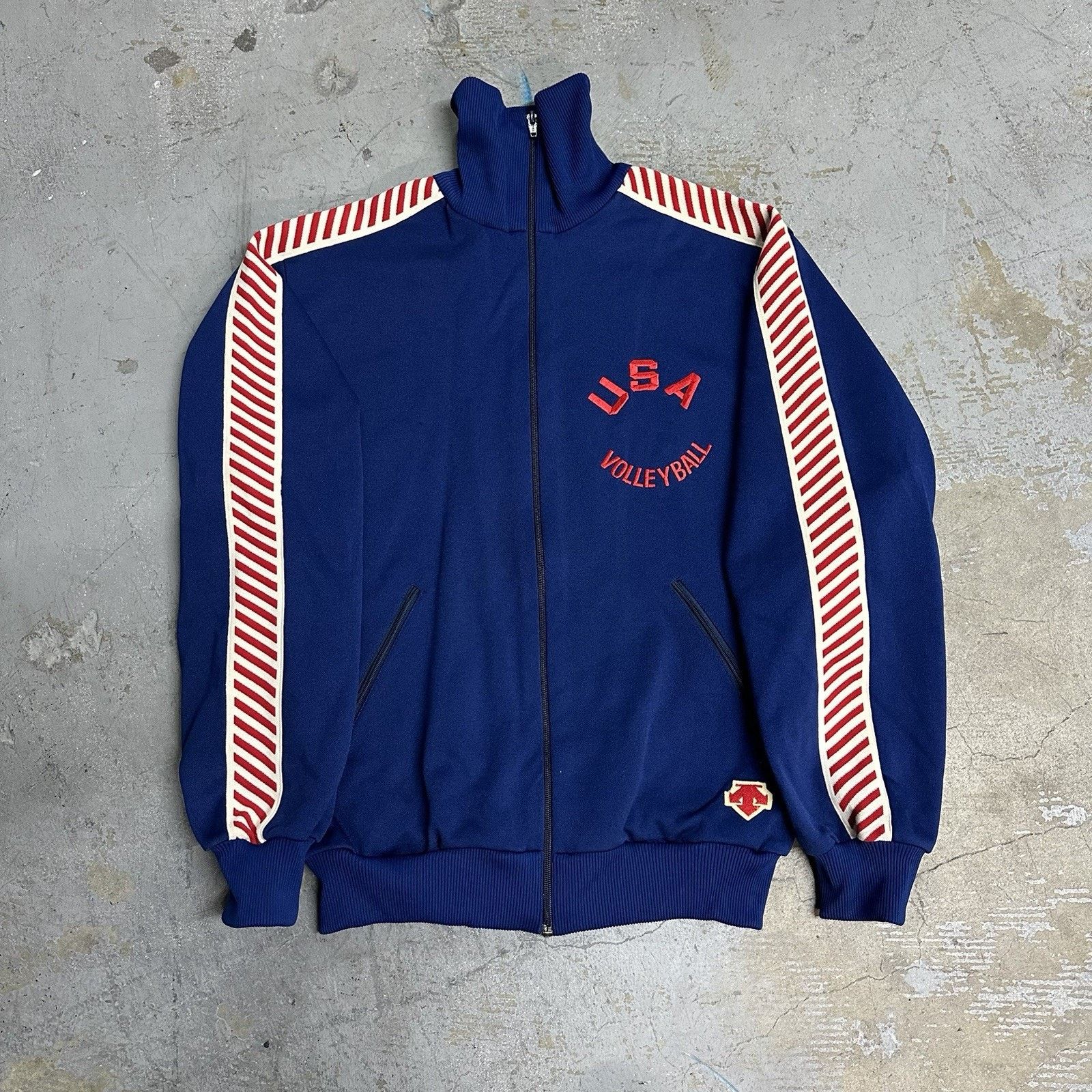 Descente × Vintage Vintage 70s 80s Descente Team USA Volleyball Track Jacket Size US L / EU 52-54 / 3 - 1 Thumbnail