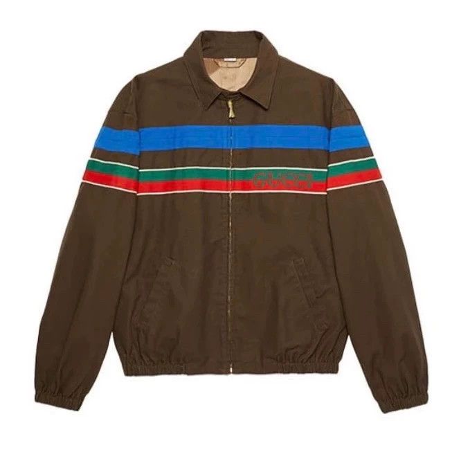 Gucci Gucci Brown striped knitted logo zipper jacket 2501-Nextarr Size US S / EU 44-46 / 1 - 1 Thumbnail