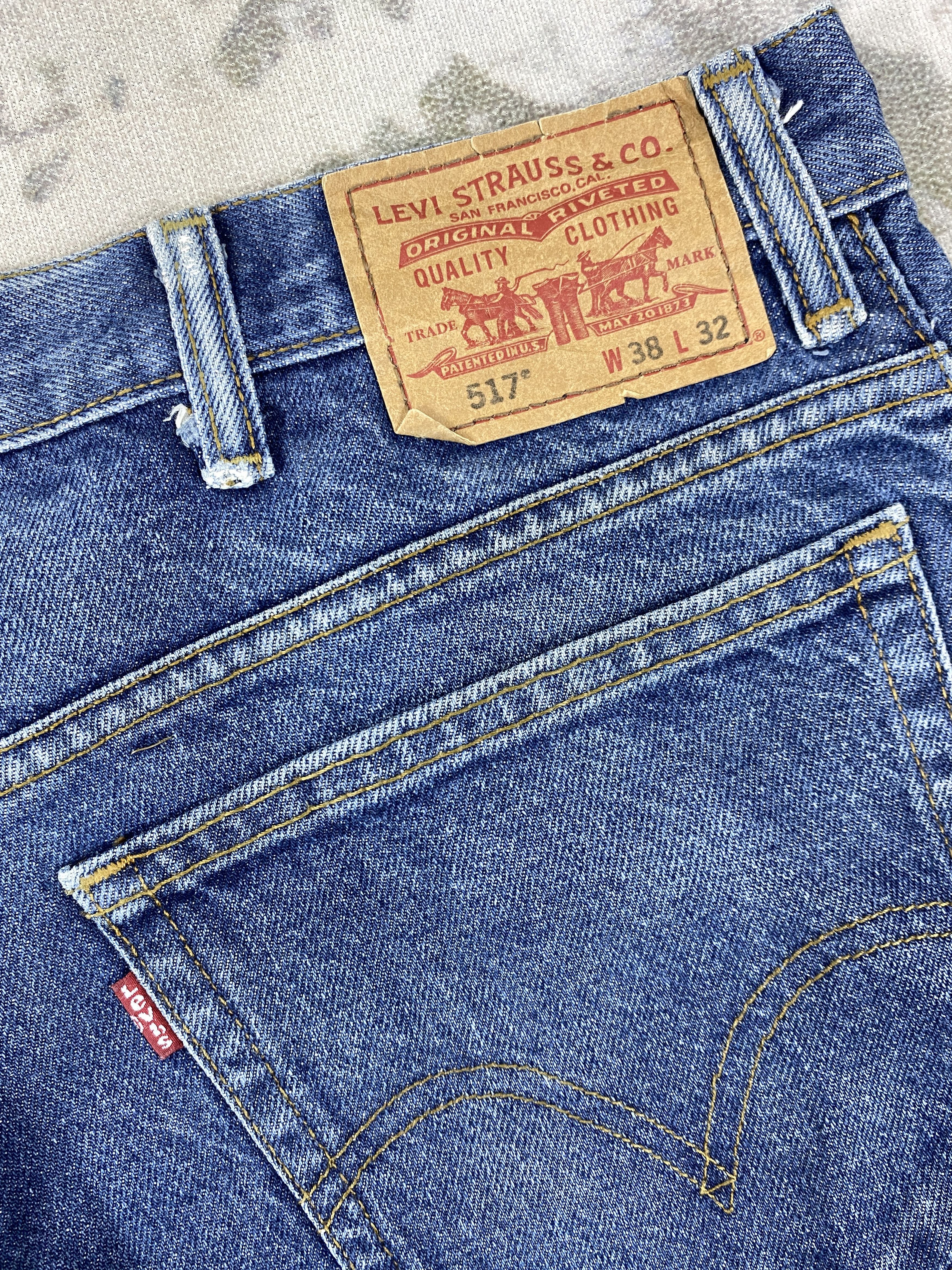 Levi's Dark Blue Vintage Levi's 517 Boot Cut Denim 39x33.5 -JN461 Size US 39 - 13 Thumbnail