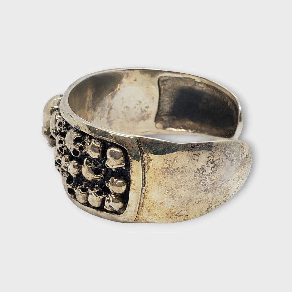 Handmade Skulls .925 silver bracelet biker rock and roll Size ONE SIZE - 4 Thumbnail
