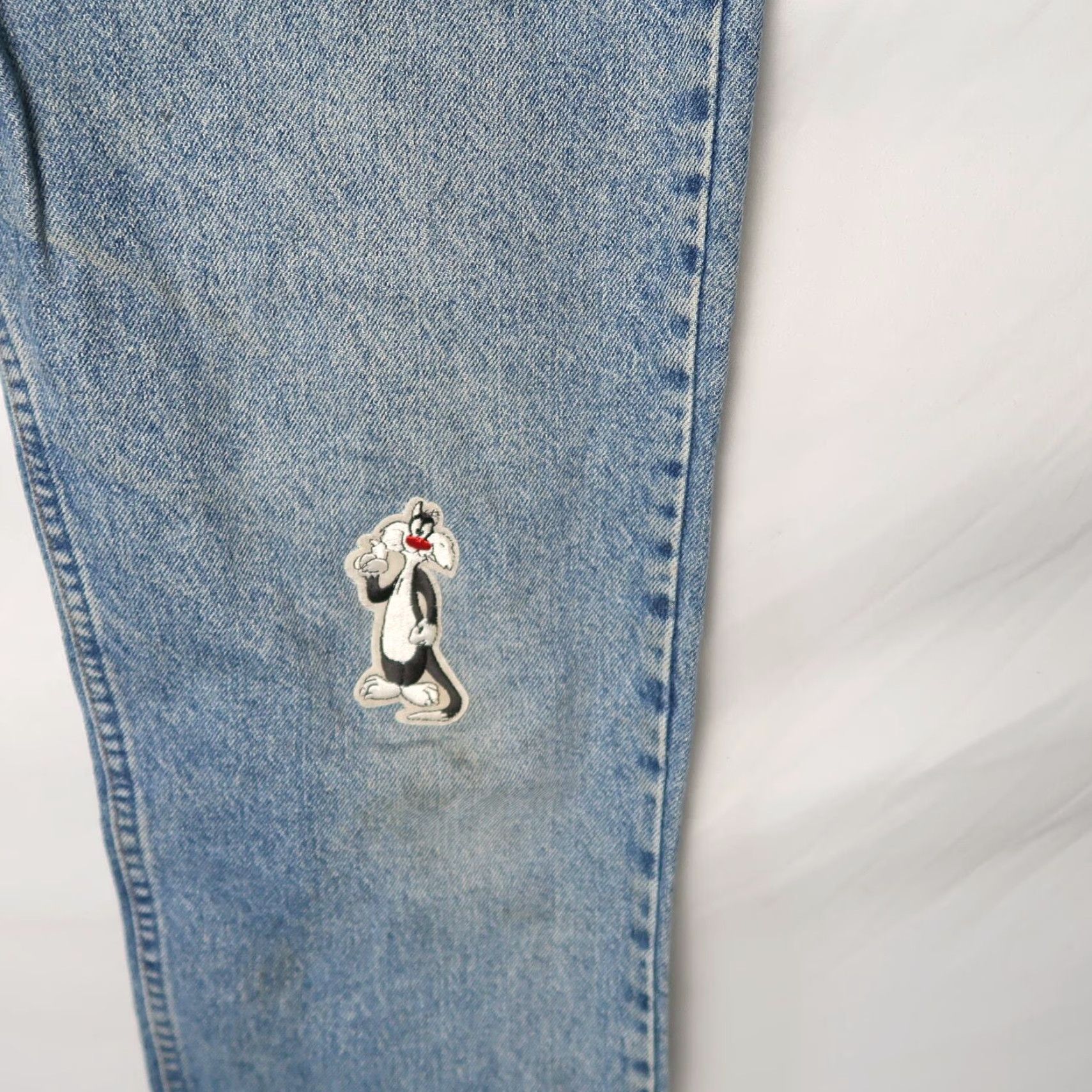 Gap VINTAGE Gap Jeans 90s Light Wash Blue Denim Straight Leg Patches 36 Mens 30 Inseam Grunge Size US 36 / EU 52 - 3 Thumbnail