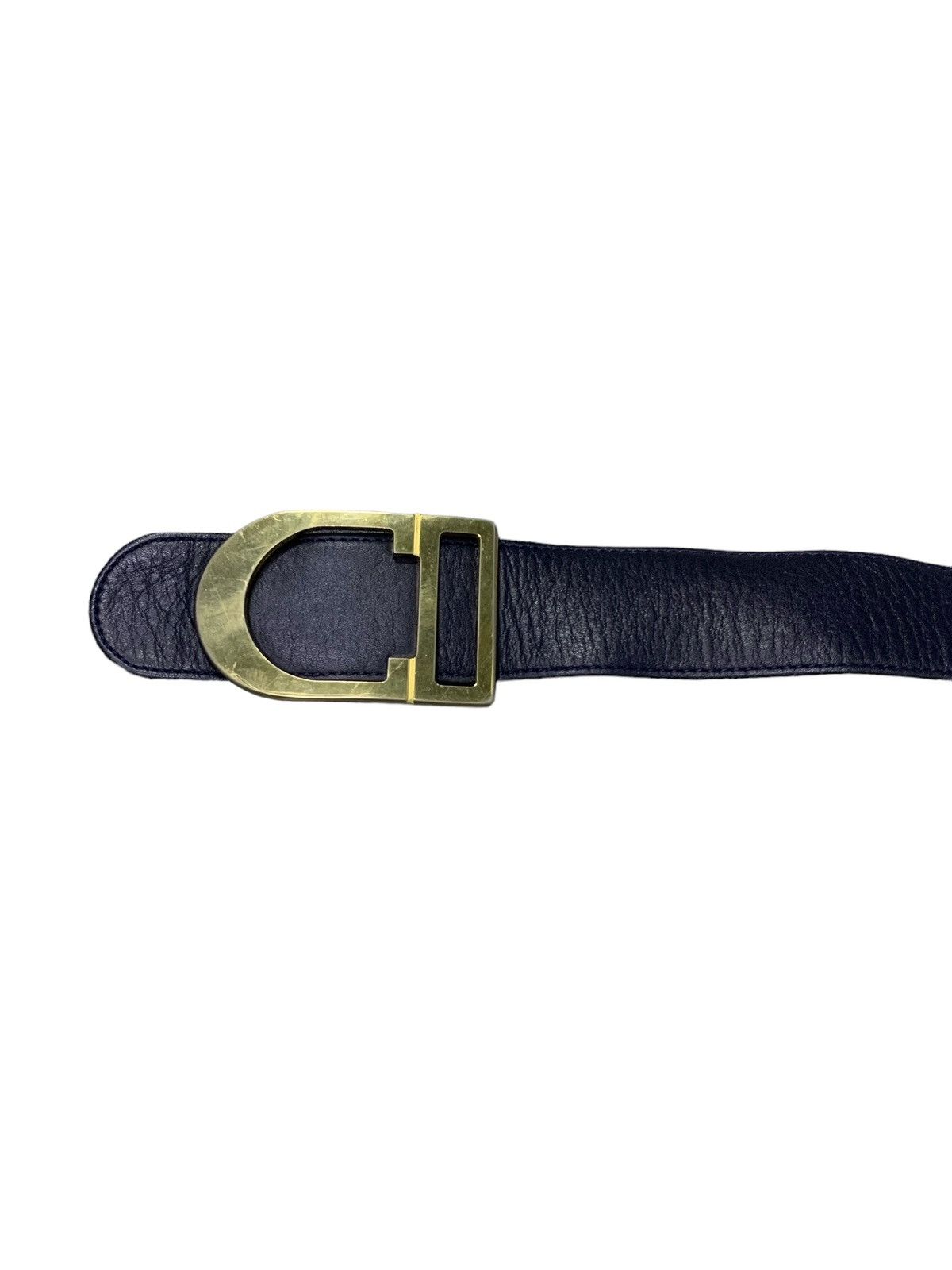 Christian Dior Monsieur × Dior Vtg Christian Dior CD Gold Pleated Interlocking Leather Belt Size ONE SIZE - 5 Thumbnail