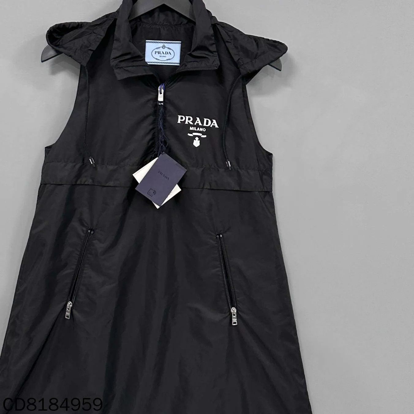Prada PRADA black logo sleeveless dress Size XS / US 0-2 / IT 36-38 - 2 Thumbnail